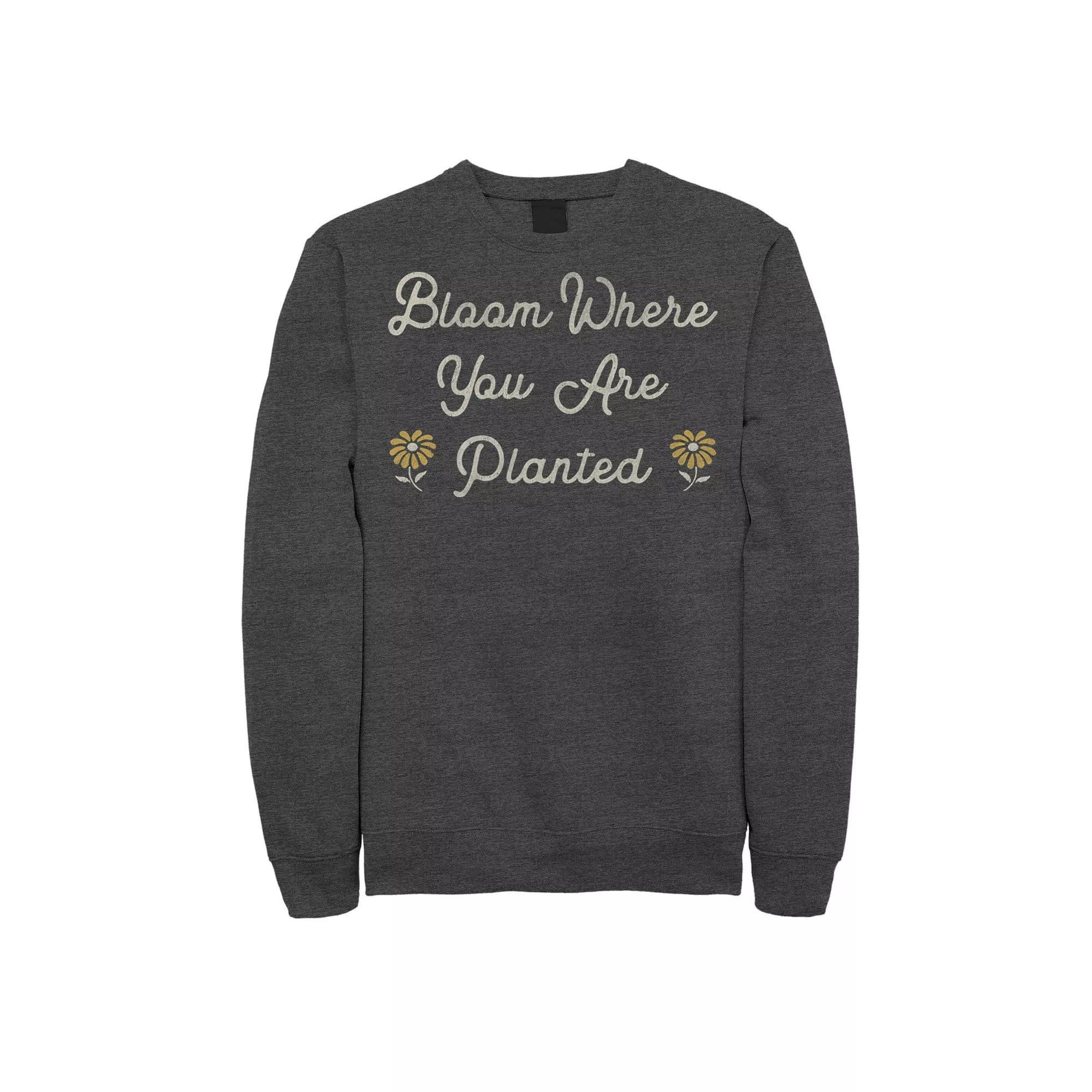 Men's Fifth Sun Bloom Floral Sweatshirt, Size: Large, Grey Heather Product Image
