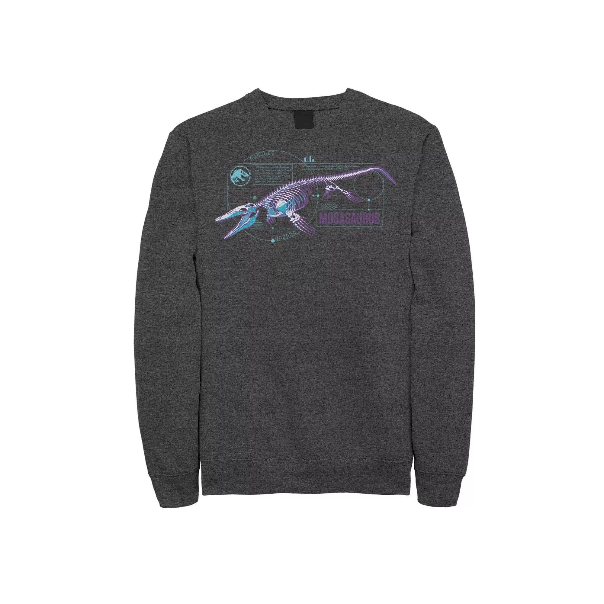 Men's Jurassic World Mosasaurus Skeleton X Ray Sweatshirt, Size: 3XL, Black Product Image