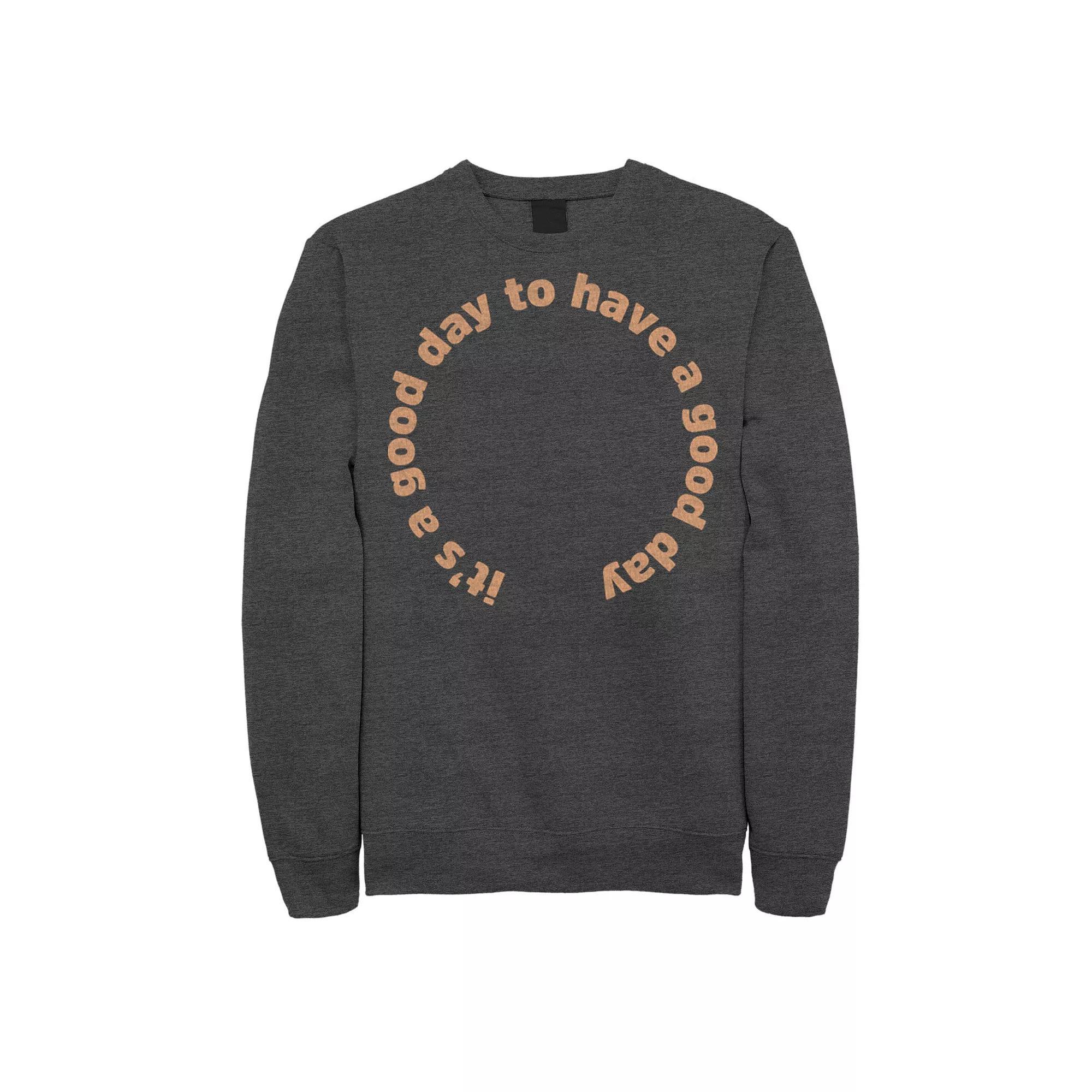 Men's Fifth Sun Good Day Text Circle Sweatshirt, Size: Large, Grey Heather Product Image