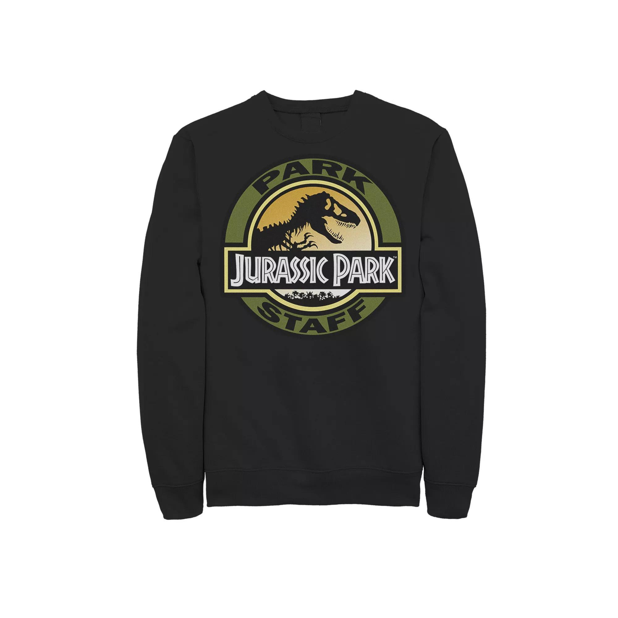 Men's Jurassic Park Staff Icon T-Rex Skeleton Fleece Graphic Pullover, Size: 3XL, Black Product Image