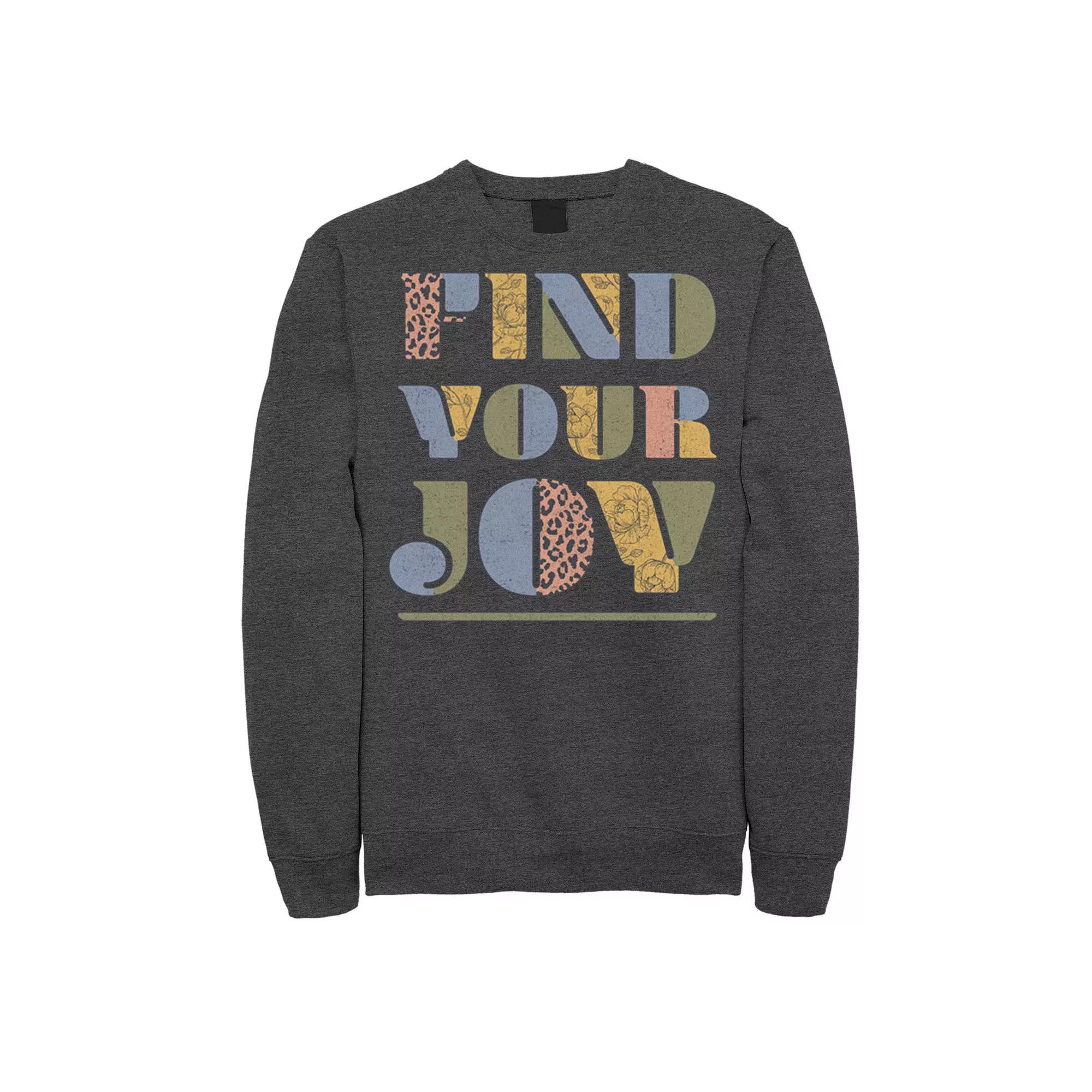Men's Fifth Sun Find Your Joy Text Fill Sweatshirt, Size: XL, Grey Heather Product Image