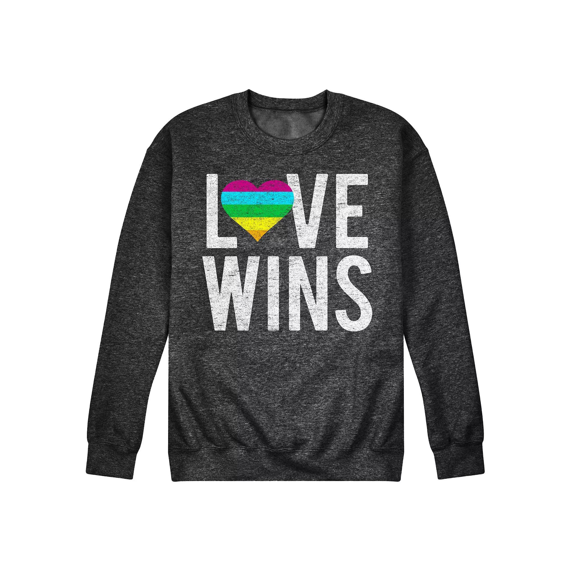 Men's Love Wins Fleece Sweatshirt, Size: Large, Heather Grey Product Image