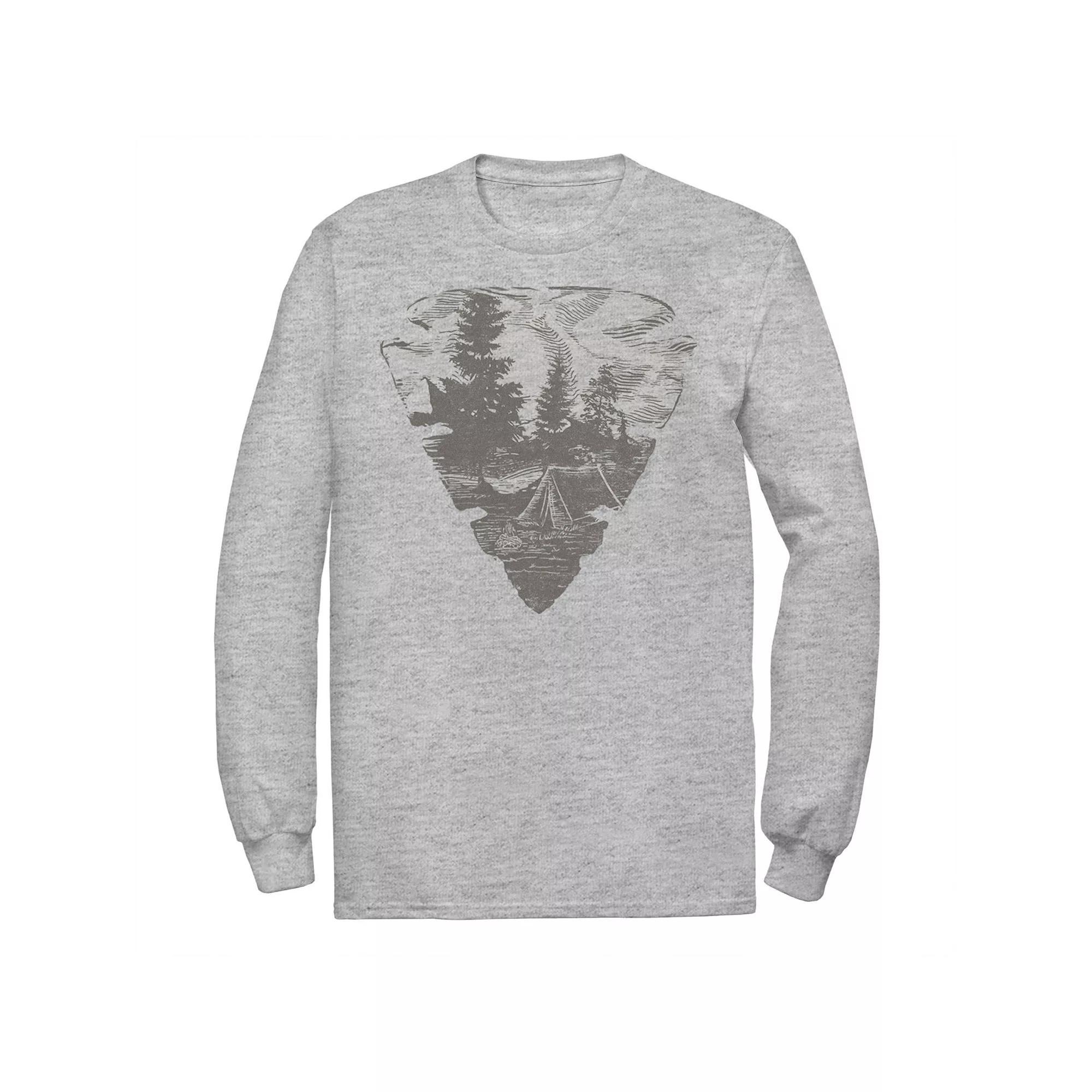 Mens Fifth Sun Arrowhead Camping Sketch Fill Tee Athletic Grey Product Image
