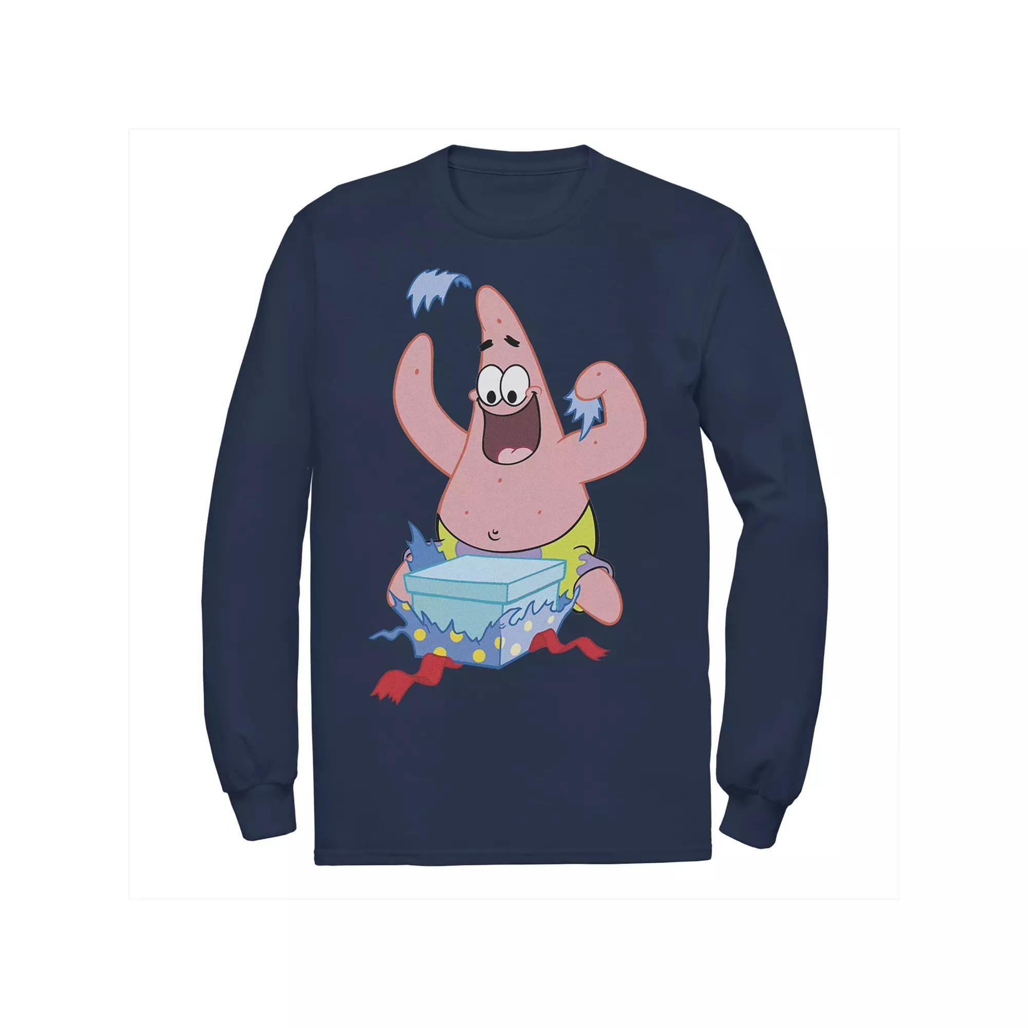 Men's Nickelodeon SpongeBob SquarePants Patrick Star Holiday Long Sleeve Tee, Size: Large, Blue Product Image