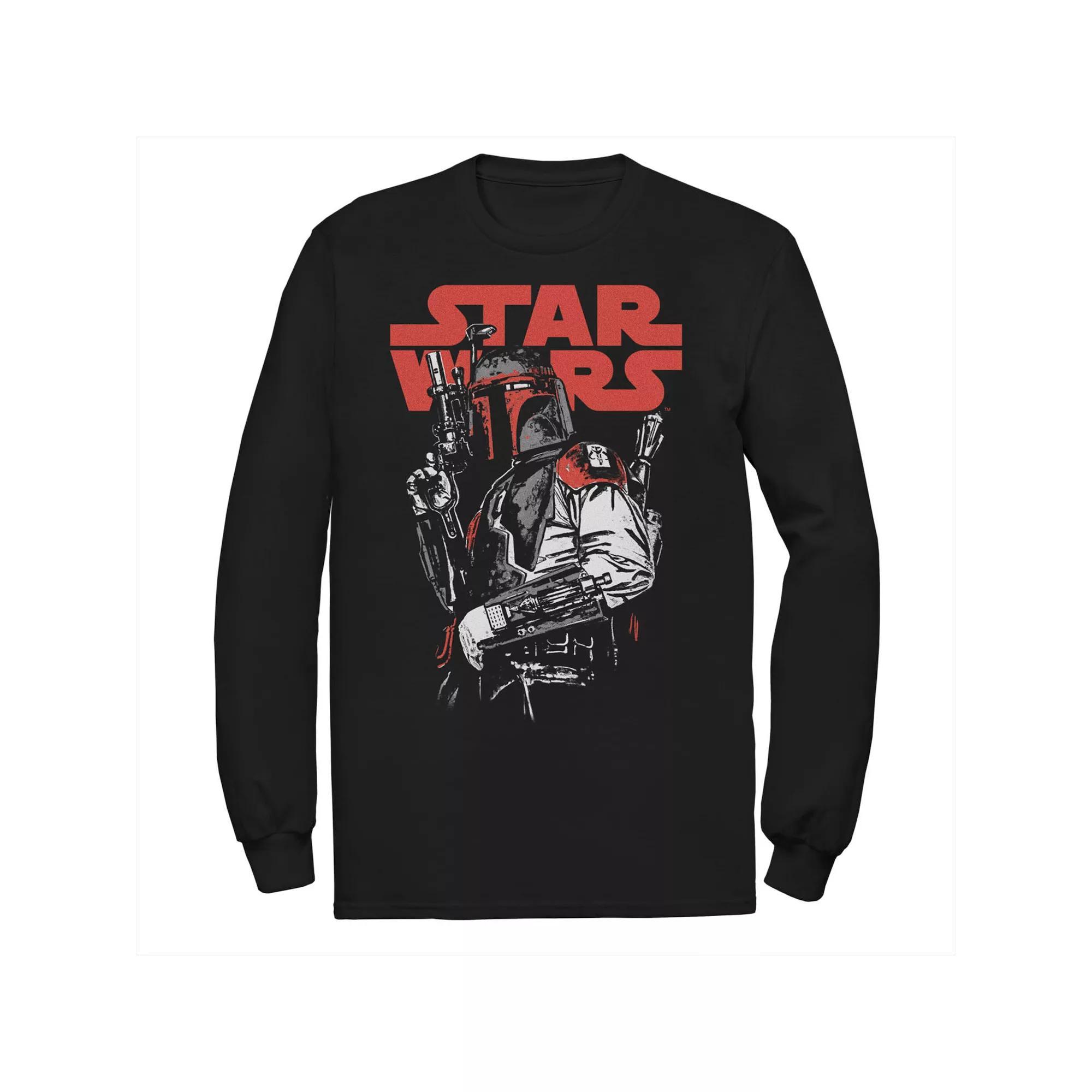Men's Star Wars Dat Boba Long Sleeve Tee, Size: Medium, Black Product Image