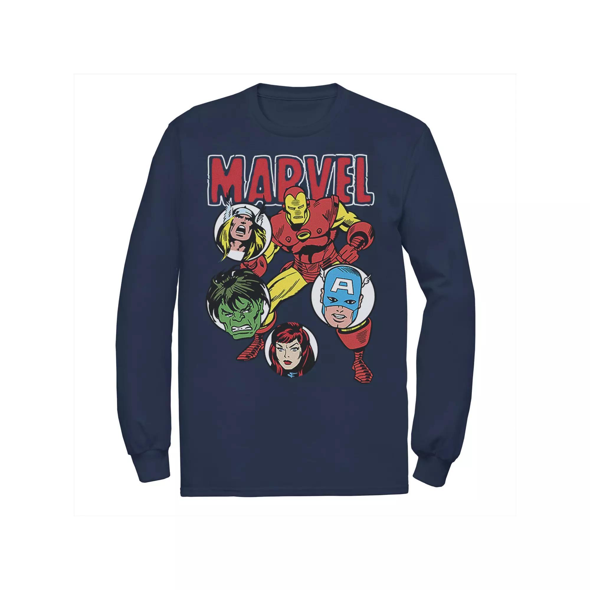 Men's Marvel Avengers Classic Group Shot Circles Tee, Size: Large, Blue Product Image