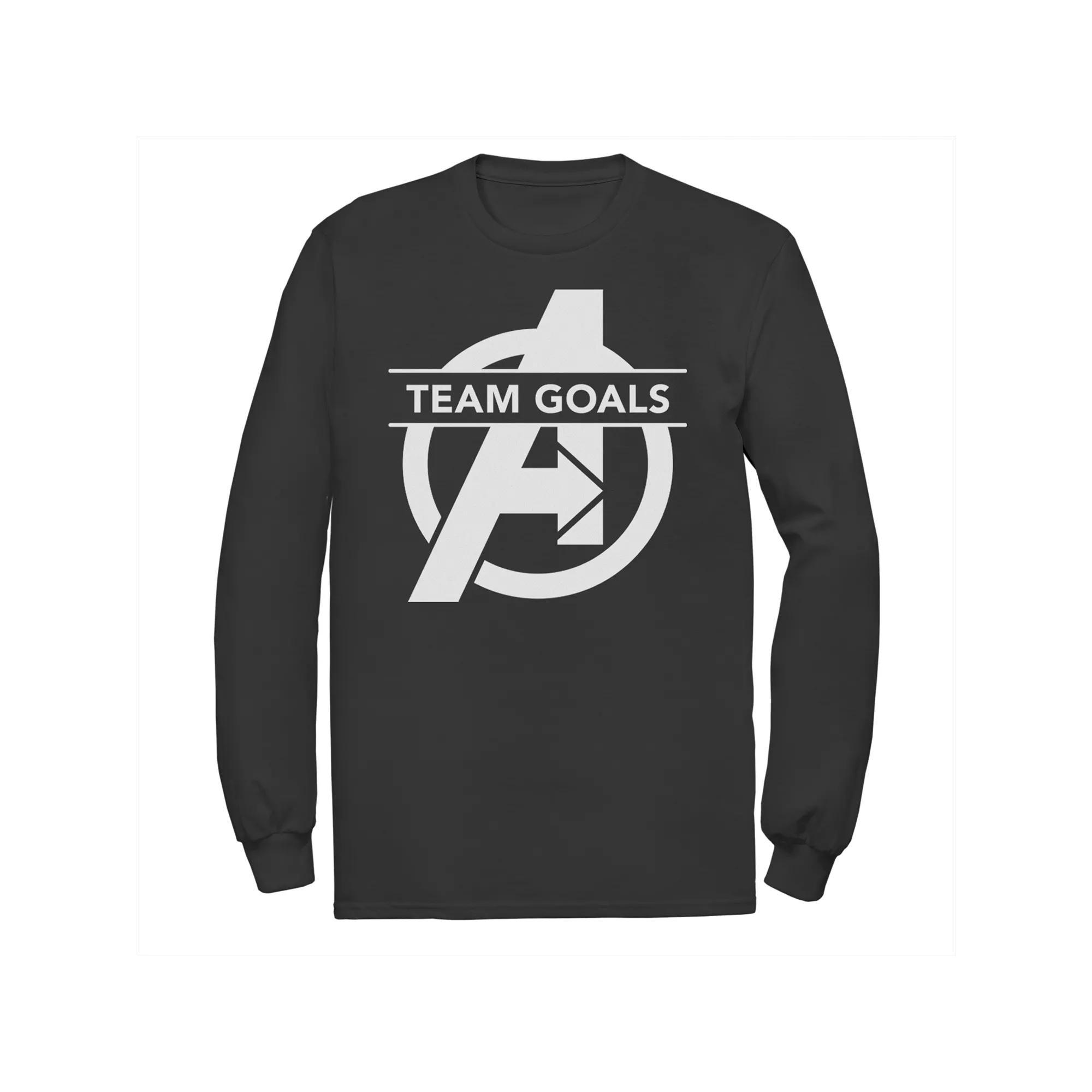 Men's Marvel Avengers Endgame Team Goals Long Sleeve Tee, Size: Medium, Black Product Image