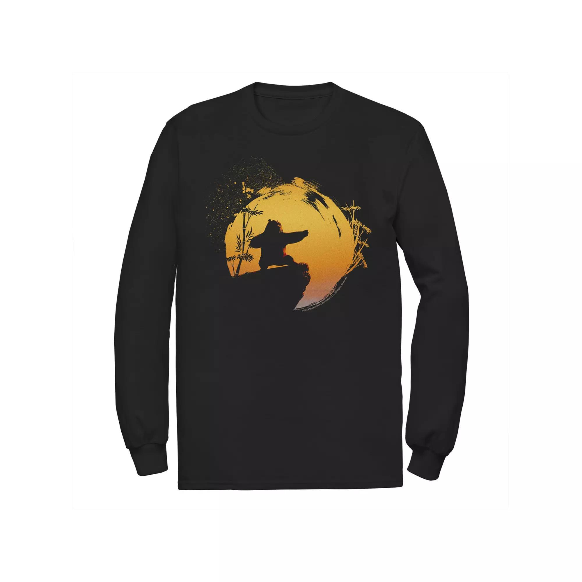 Men's Kung Fu Panda Po Tai Chi Sunset Silhouette Tee, Size: Large, Black Product Image