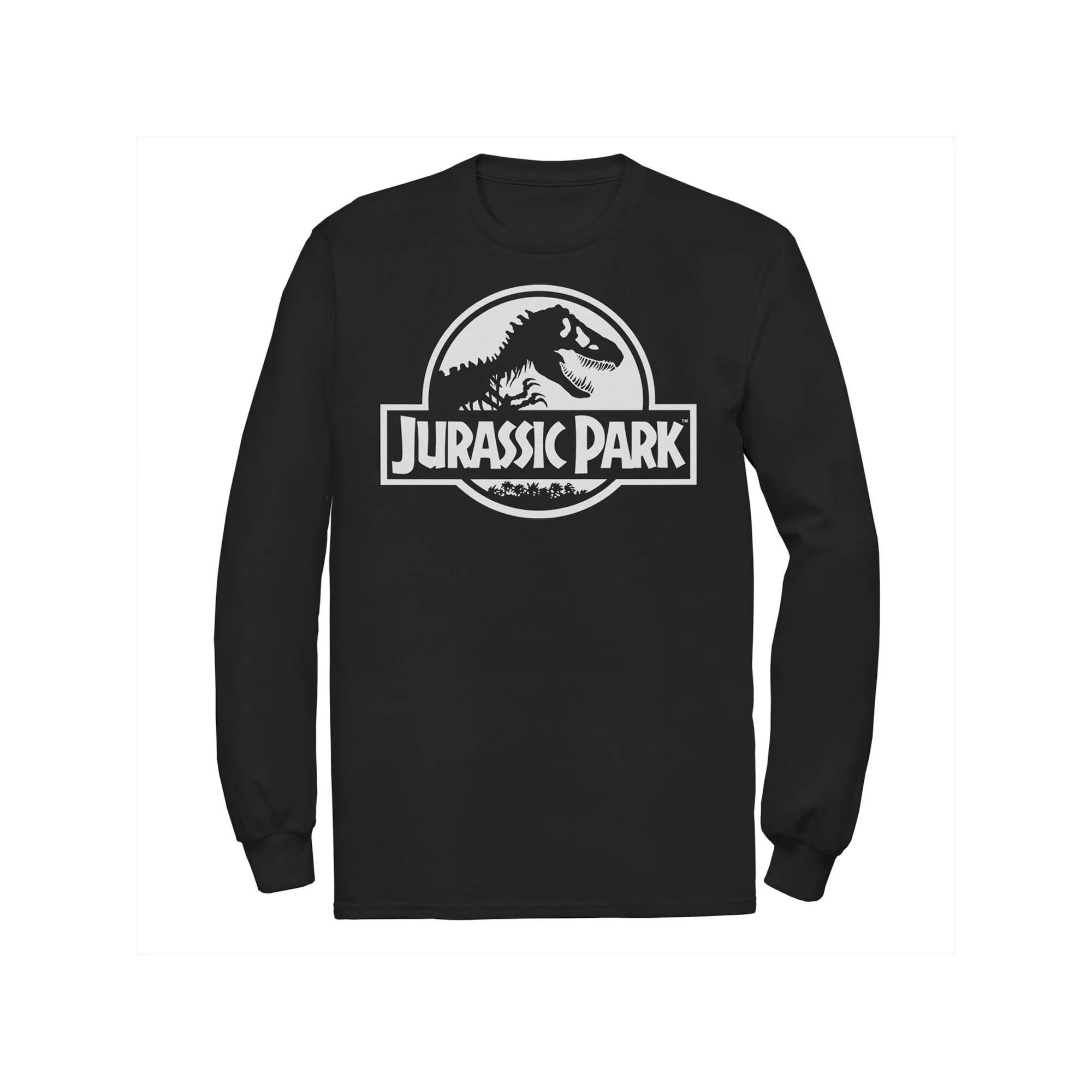Men's Jurassic Park Beige Flat Movie Logo Tee, Size: Small, Black Product Image
