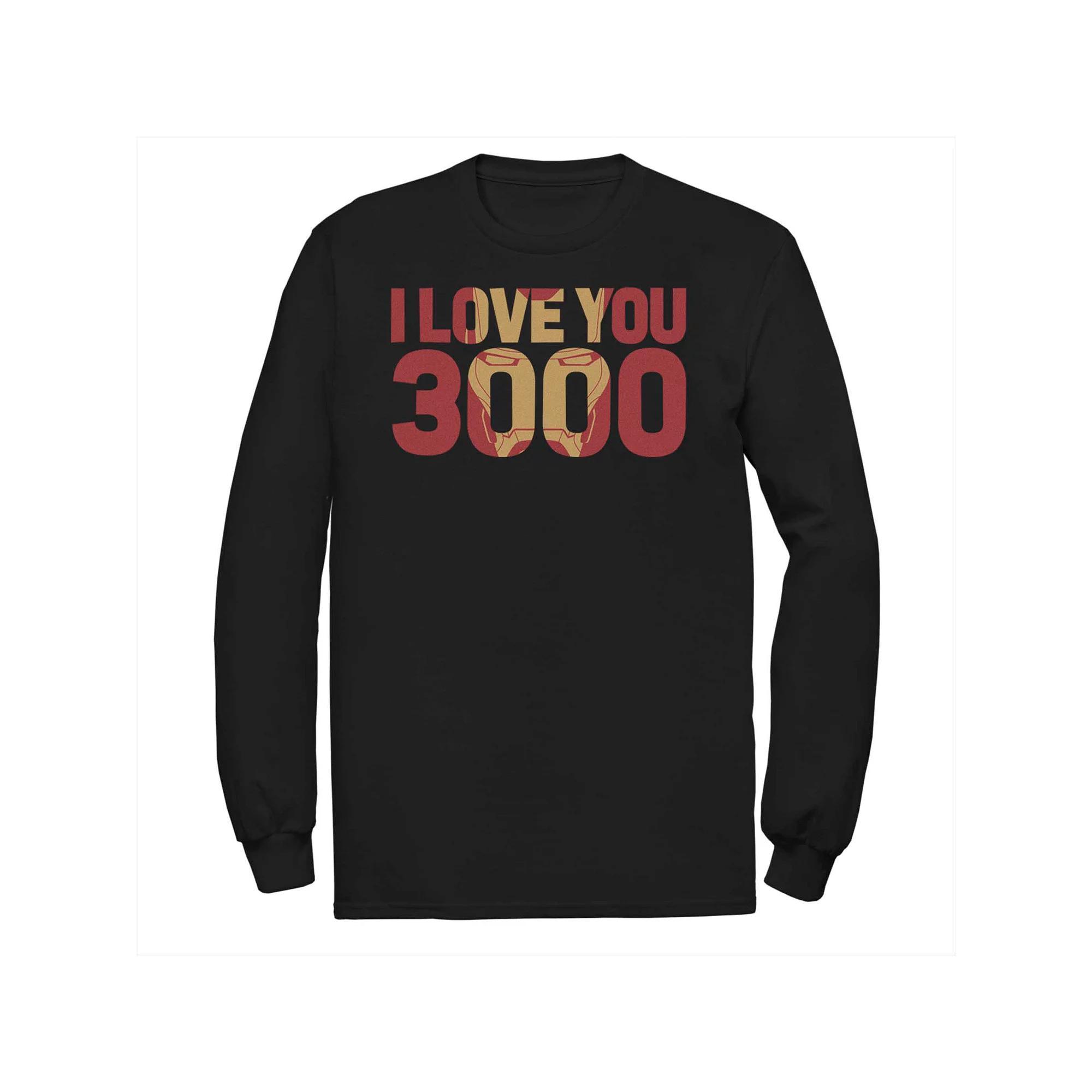 Men's Marvel Iron Man Love You 3000 Tee, Size: Medium, Black Product Image