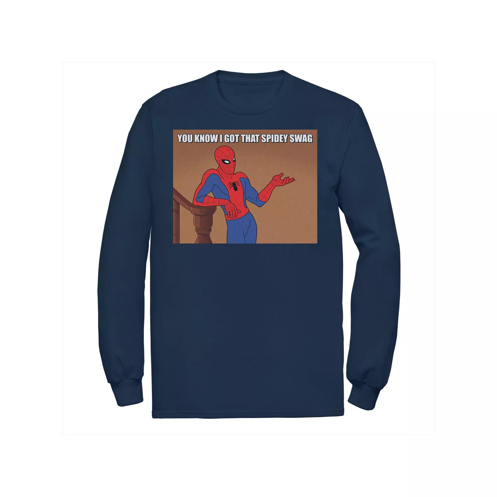 Men's Marvel Spider-Man "You Know I Got That Spidey Swag" Vintage Tee, Size: Large, Blue Product Image