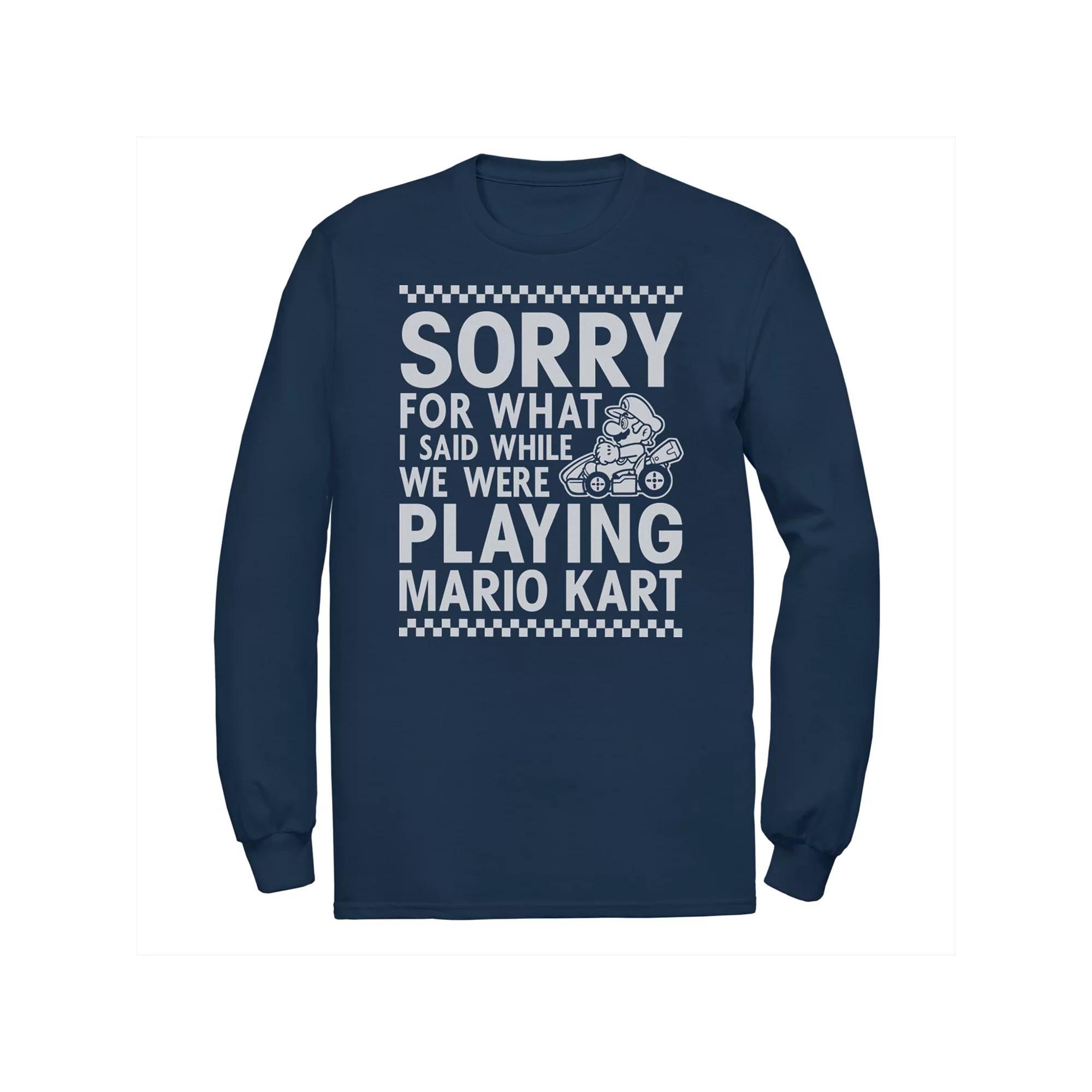 Men's Nintendo Mario Kart Sorry For What I Said Tee, Size: 3XL, Blue Product Image