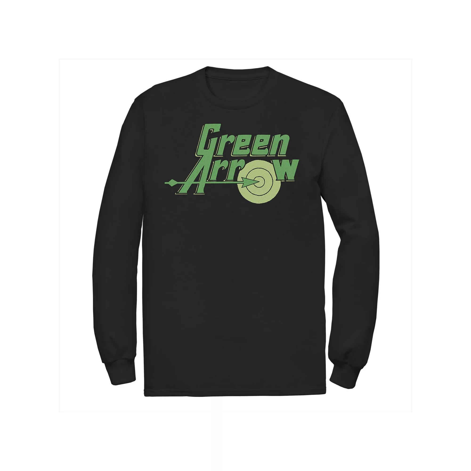 Men's DC Comics The Green Arrow Vintage Text Poster Tee, Size: Medium, Black Product Image