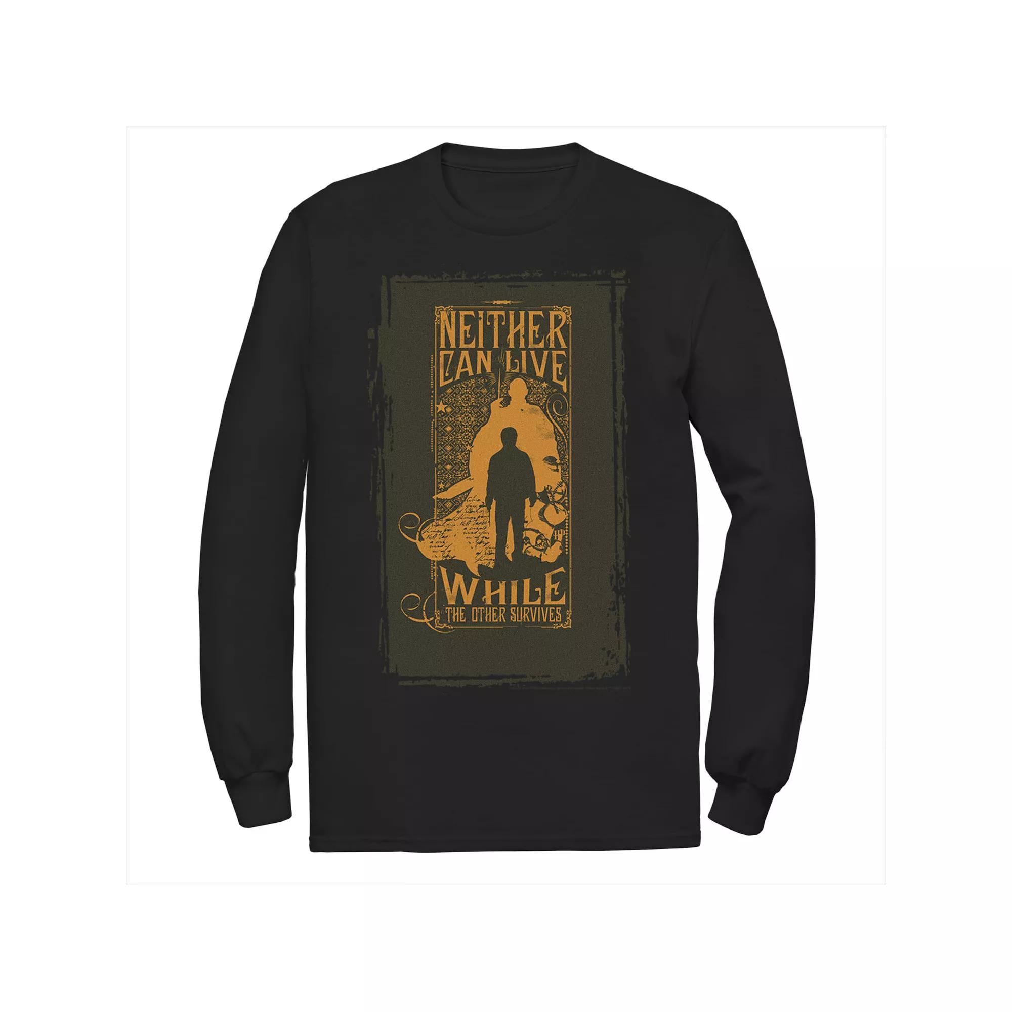 Men's Harry Potter Neither Can Live While The Other Survives Quote Tee, Size: XXL, Blue Product Image