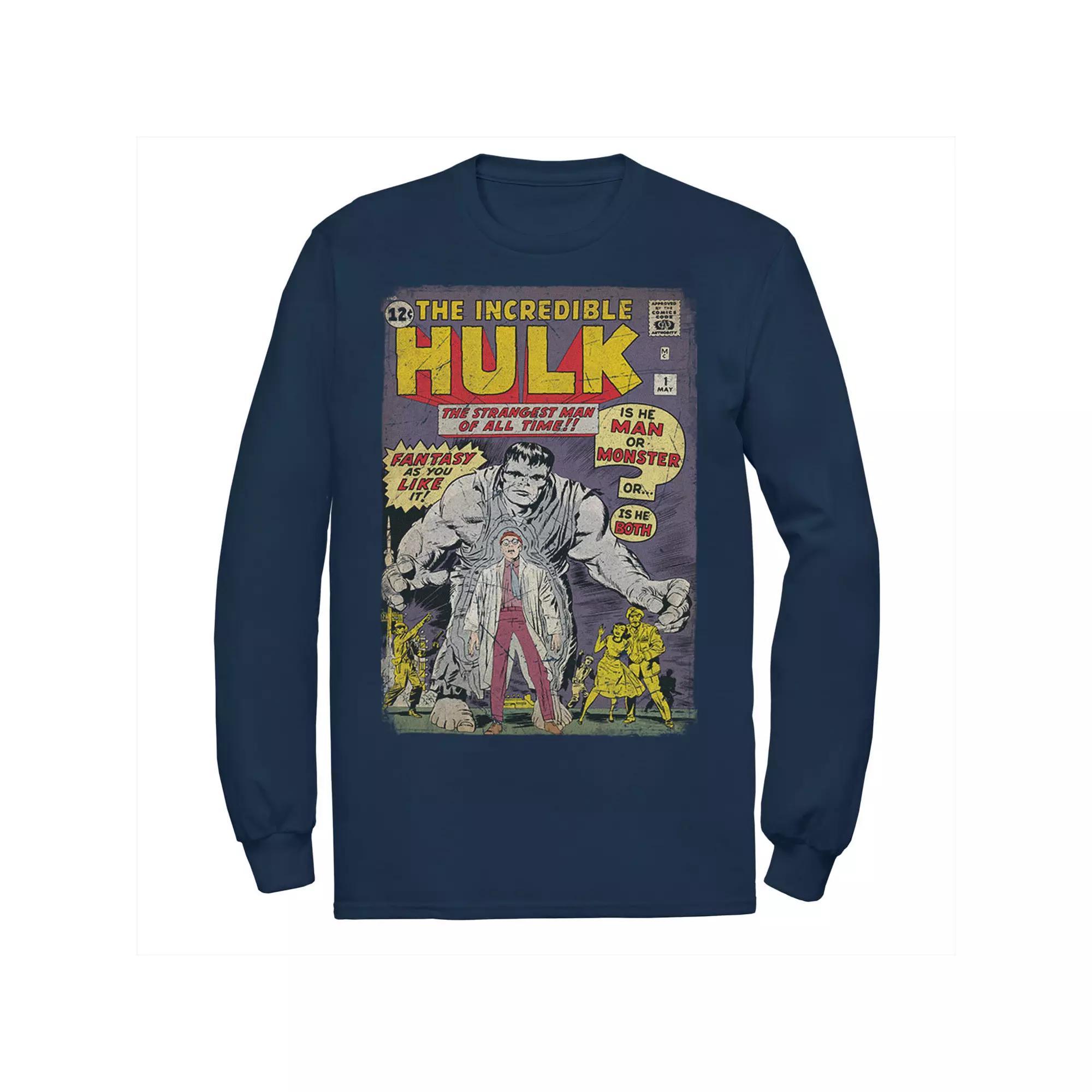 Mens Marvel The Incredible Hulk Classic Retro Comic Book Tee Blue Product Image