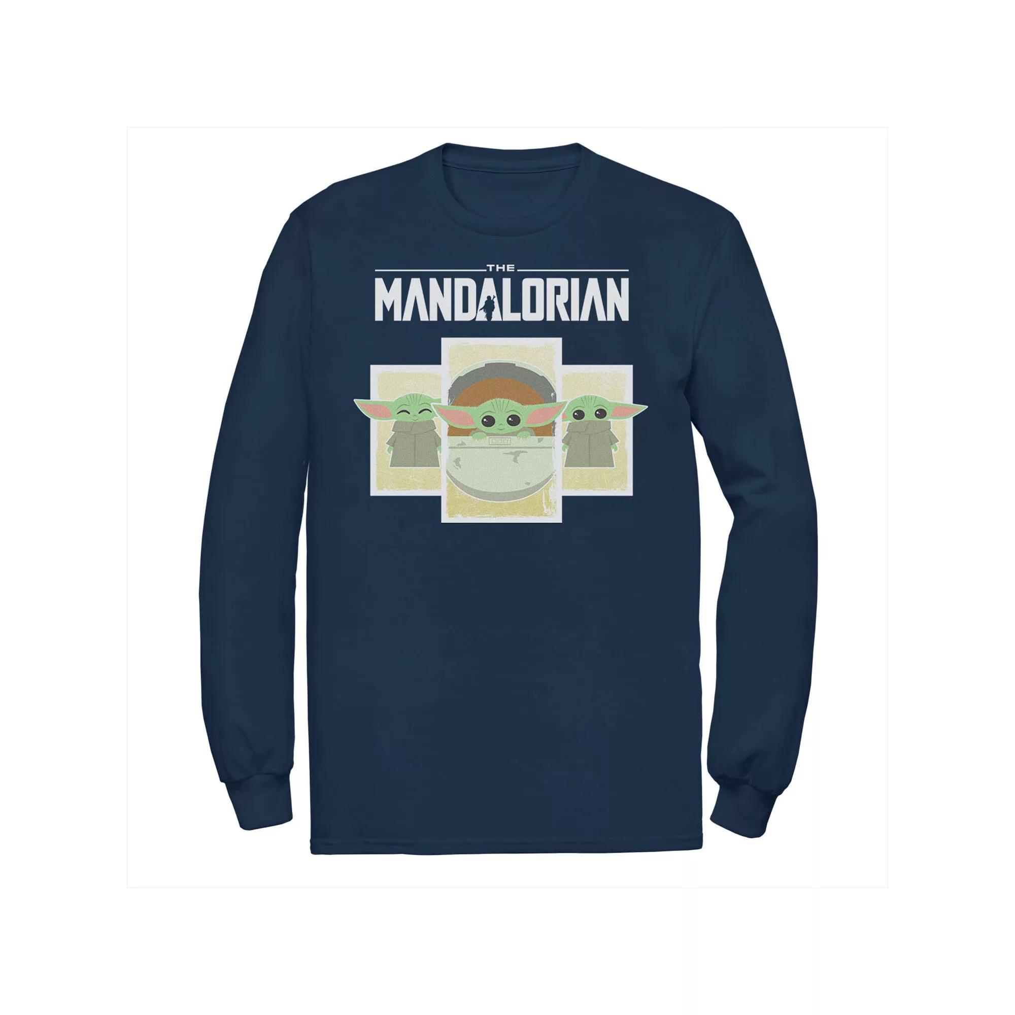 Men's Star Wars The Mandalorian The Child Cartoon Panels Tee, Size: XXL, Blue Product Image
