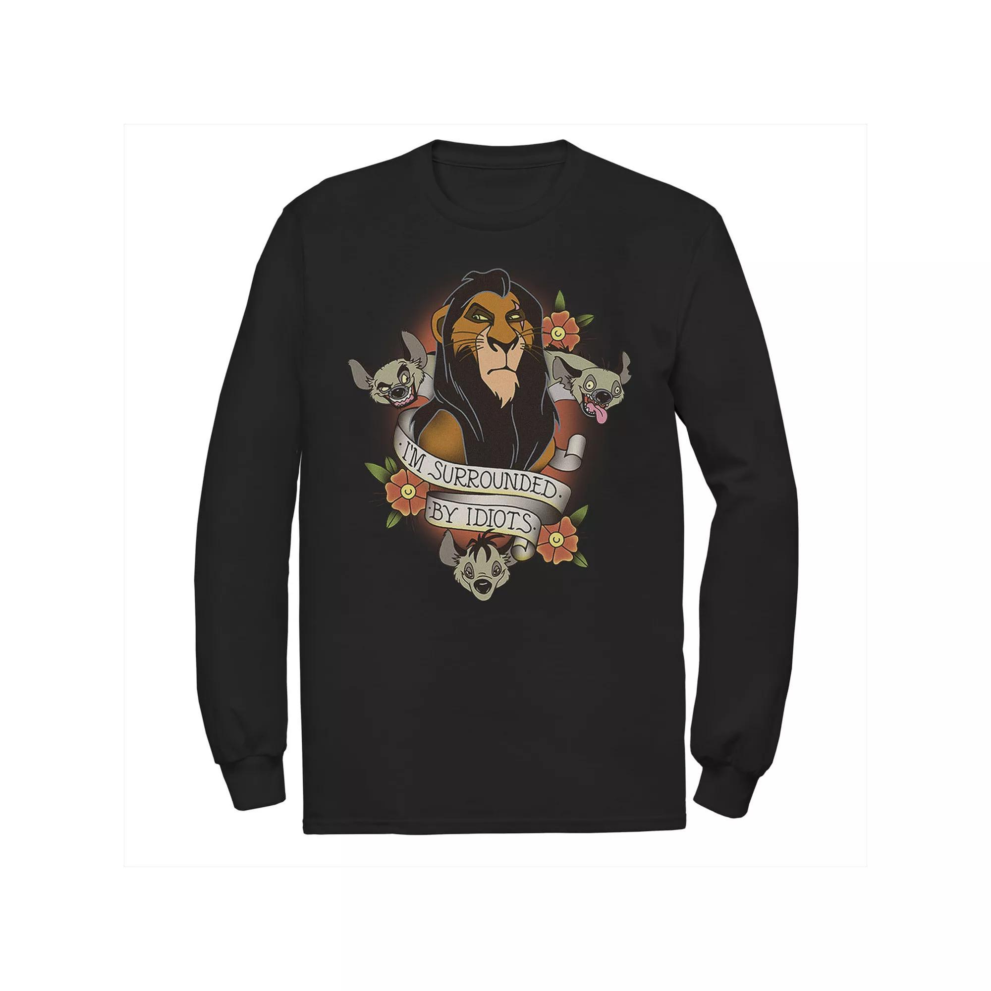 Disneys The Lion King Scar With Hyenas Mens Surrounded By Idiots Tee Blue Product Image