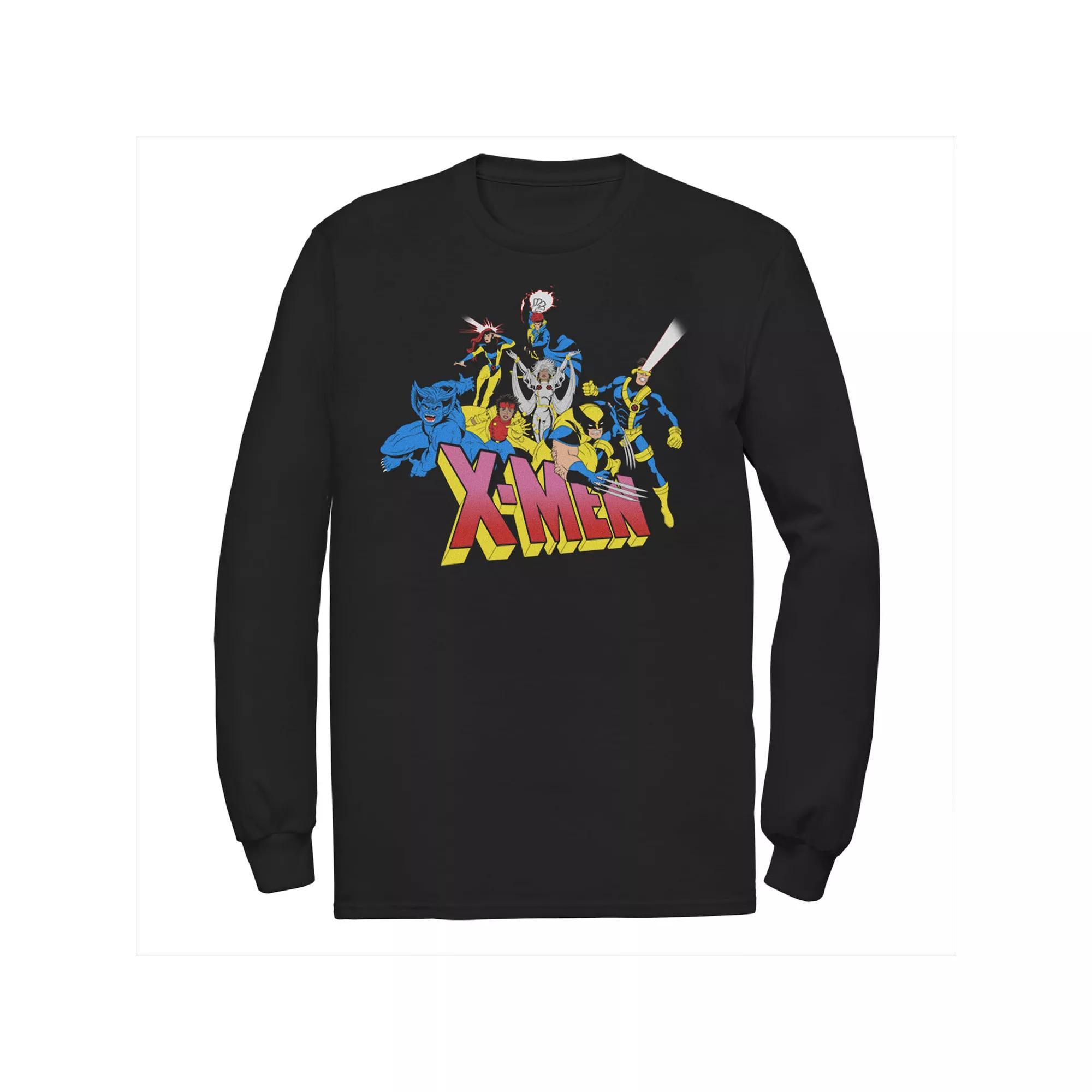 Men's Marvel Marvel X-Men Retro Group Logo Long Sleeve Graphic Tee, Size: Medium, Black Product Image