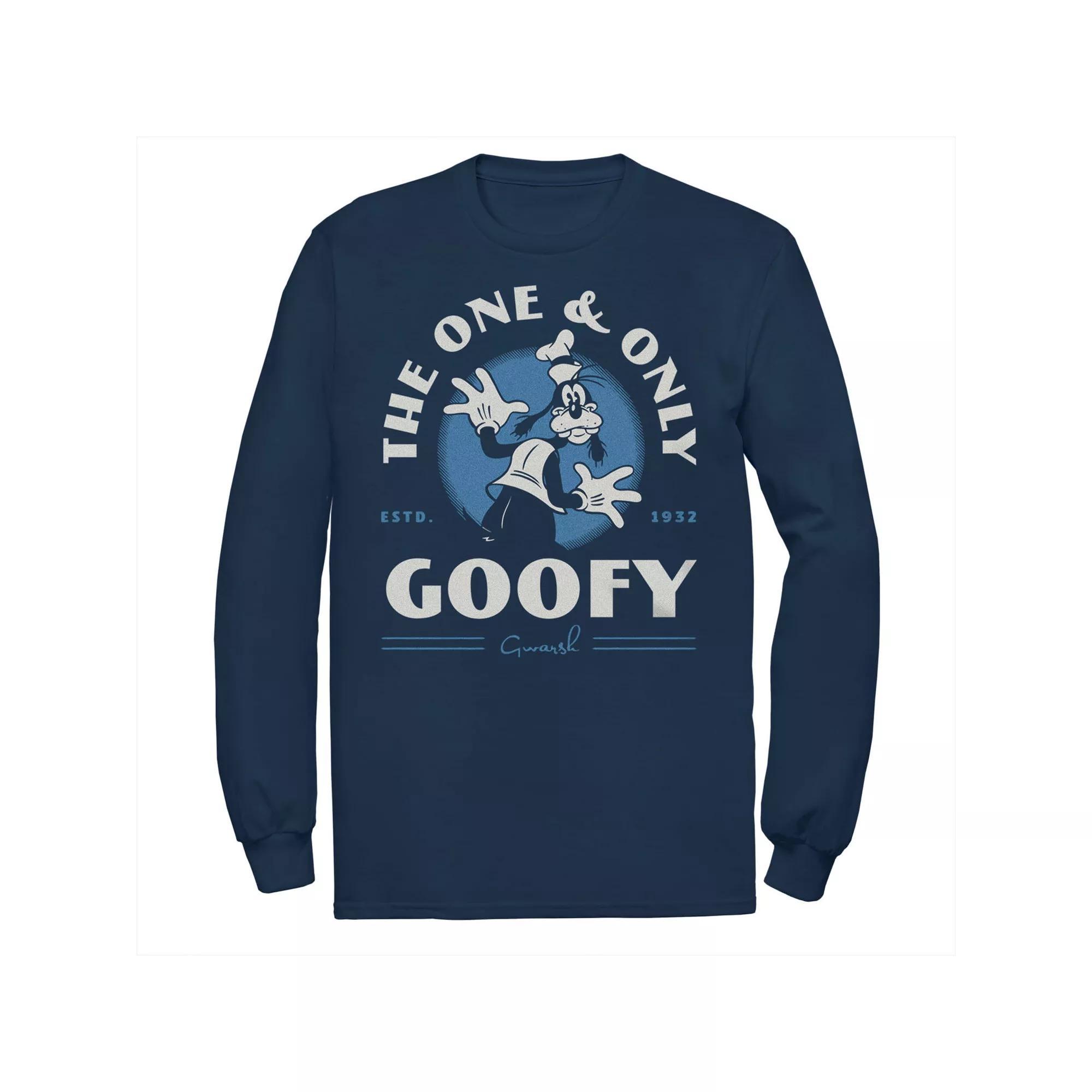 Disney's Mickey Mouse & Friends Big & Tall The One & Only Goofy Long Sleeve Graphic Tee, Men's, Size: 3XL Tall, Blue Product Image