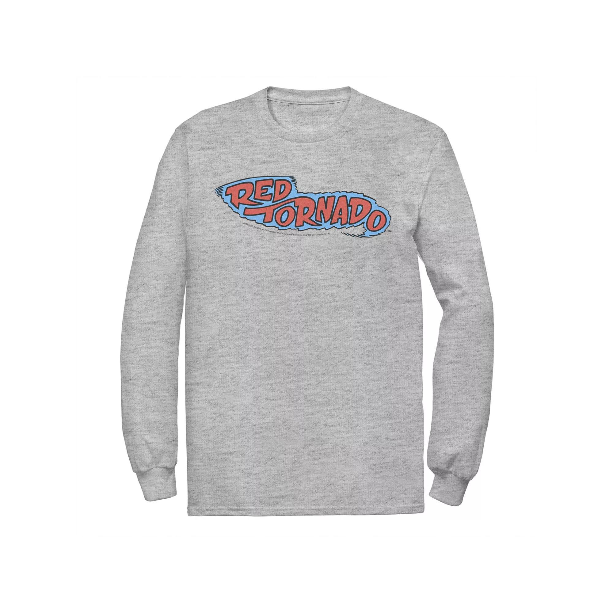 Men's DC Comics Red Tornado Text Logo Poster Tee, Size: Medium, Athletic Grey Product Image