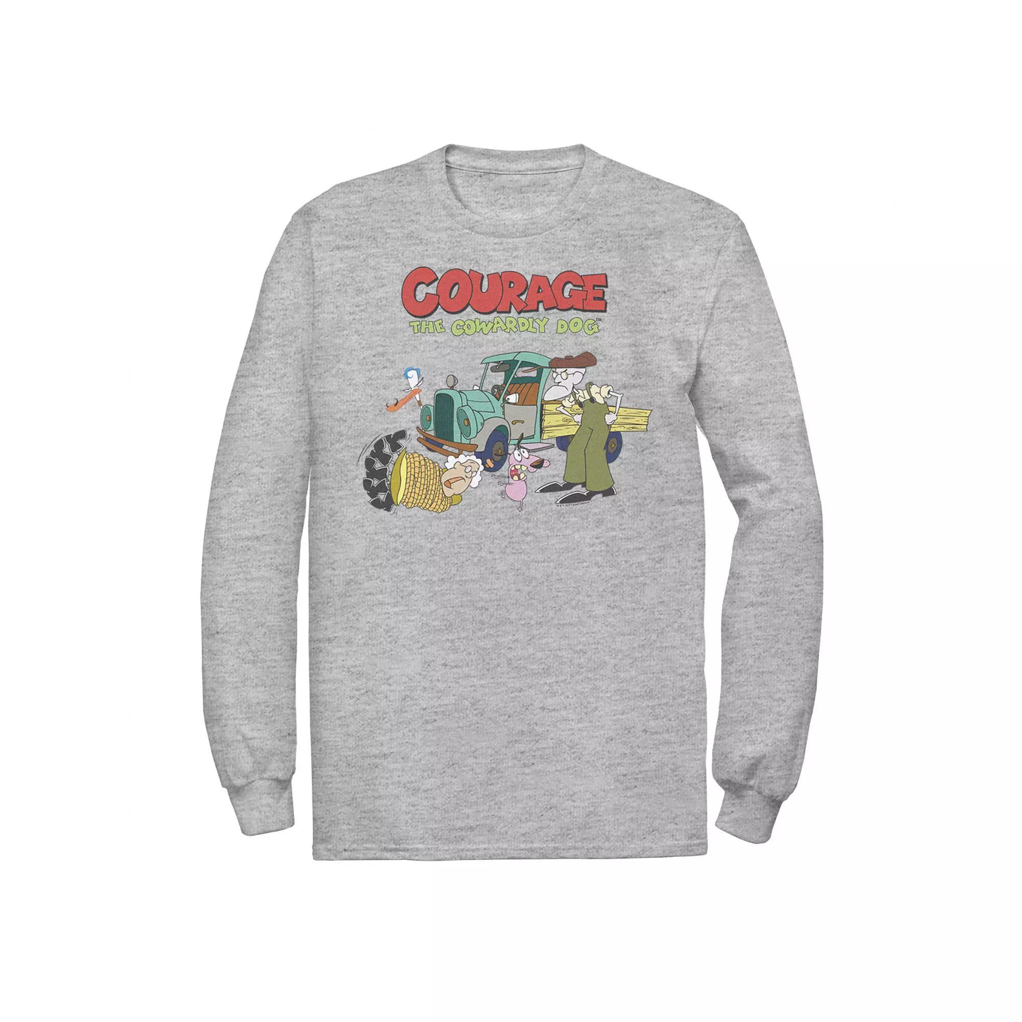 Men's Courage The Cowardly Dog Scene Logo Tee, Size: XXL, Athletic Grey Product Image