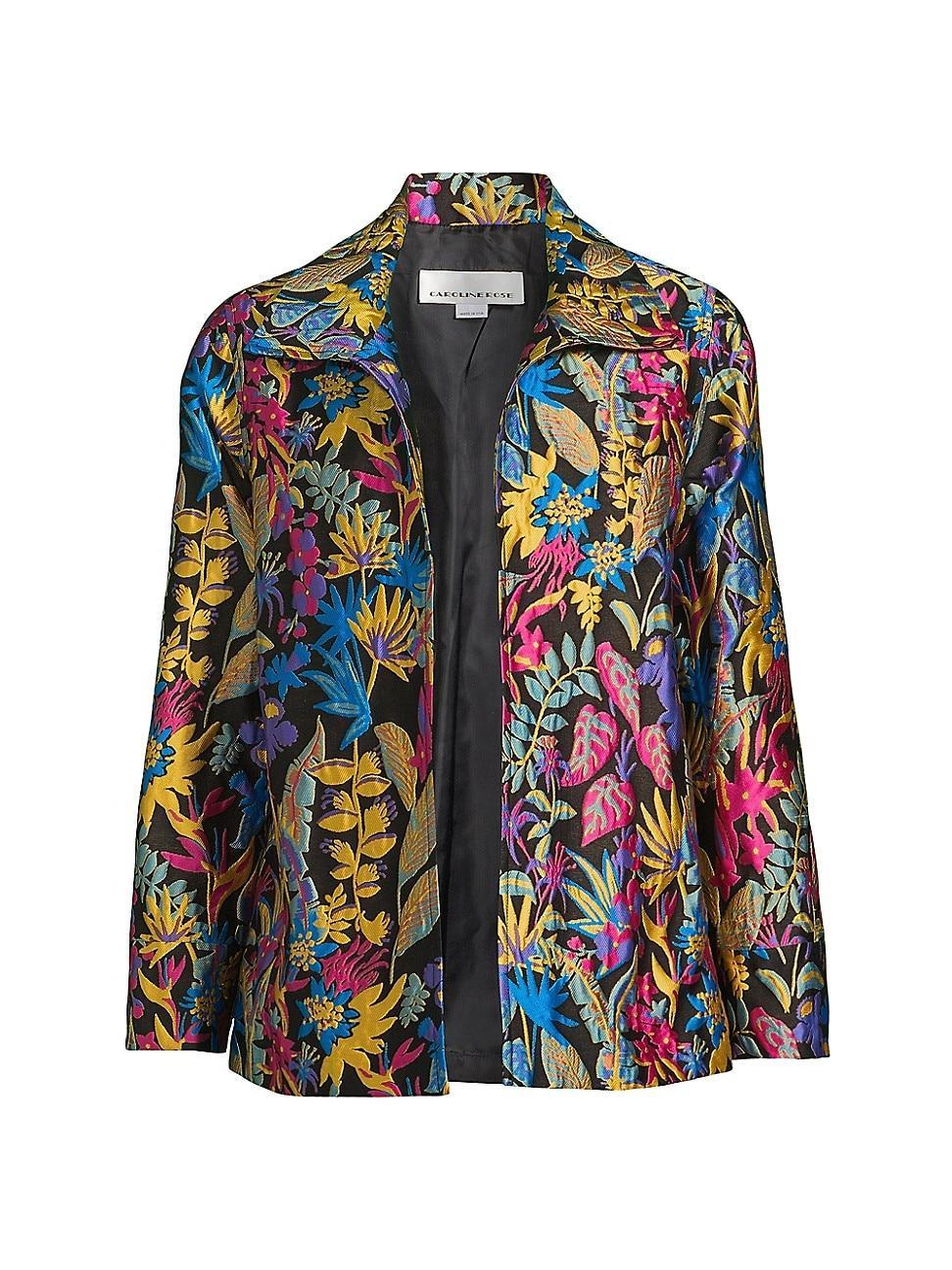 Womens Plus Size Floral Jacquard Easy Jacket Product Image