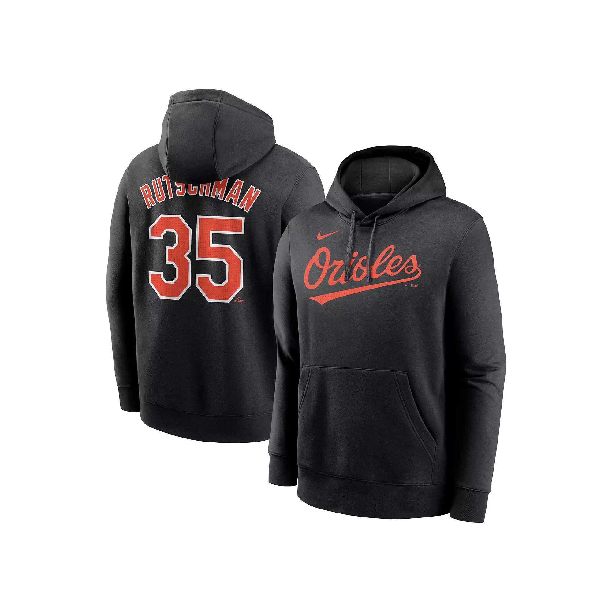 Men's Nike Adley Rutschman Black Baltimore Orioles Player Name & Number Club Pullover Hoodie, Size: Small Product Image