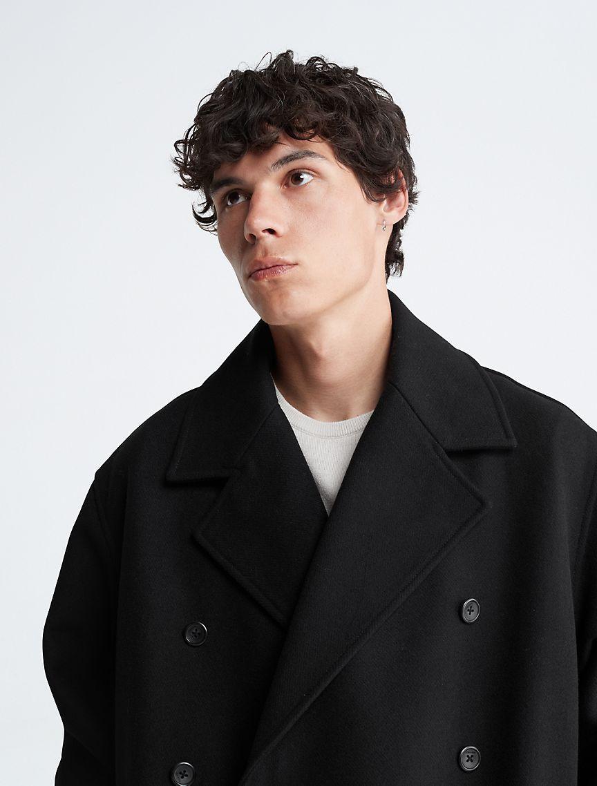 Wool Blend Double Breasted Peacoat Product Image