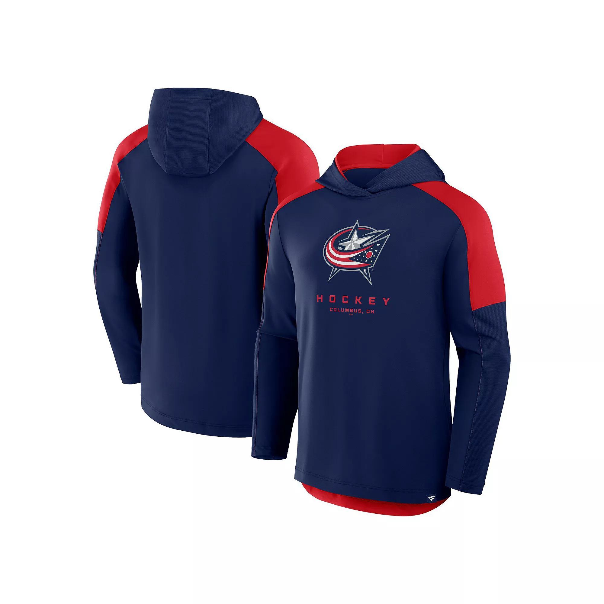 Men's Fanatics Navy Columbus Blue Jackets Meta Game Transitional Pullover Hoodie, Size: Large Product Image