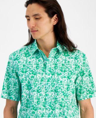 Club Room Mens Iris Regular-Fit Stretch Floral Button-Down Poplin Shirt, Created for Macys Product Image