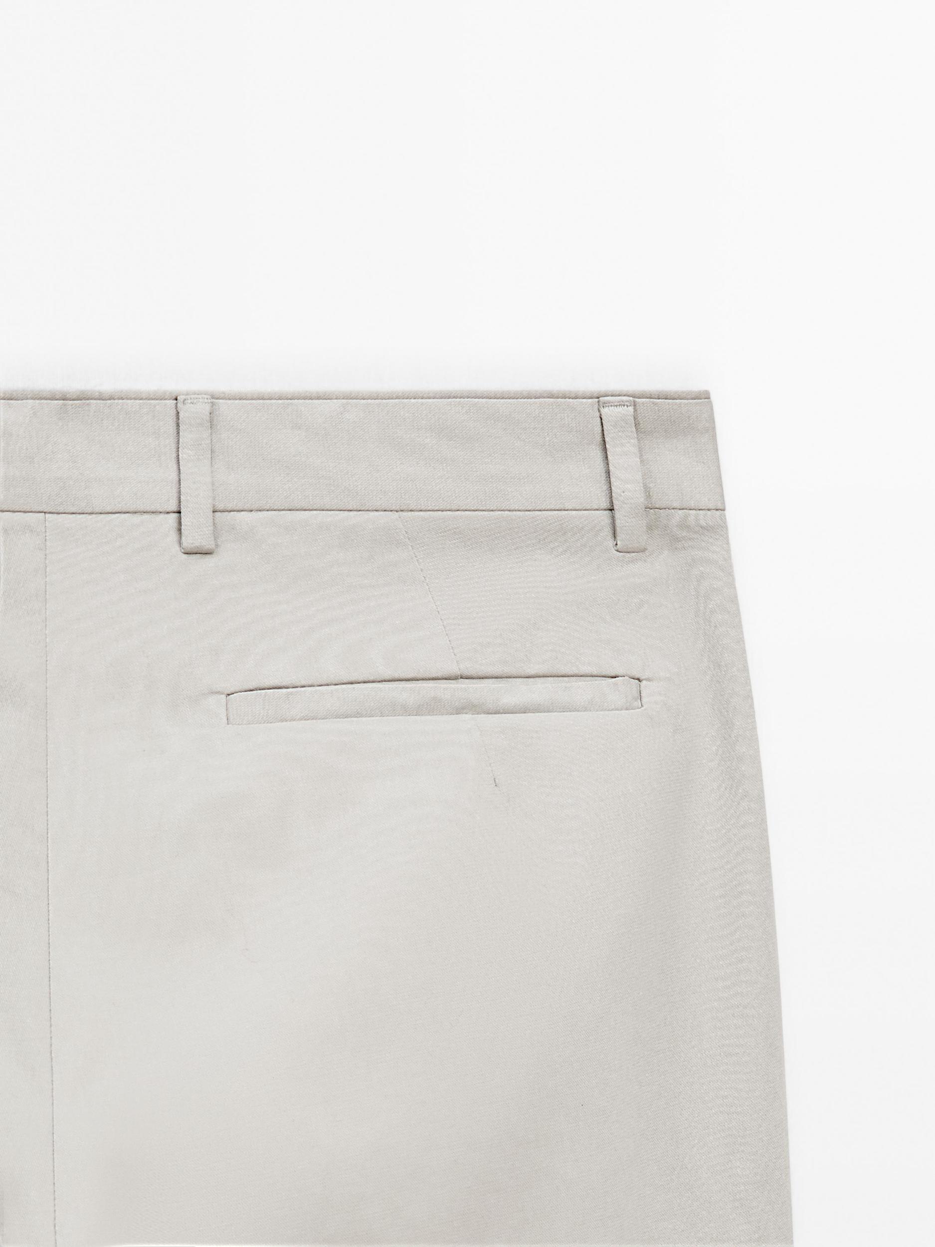 Cotton blend tapered fit trousers Product Image