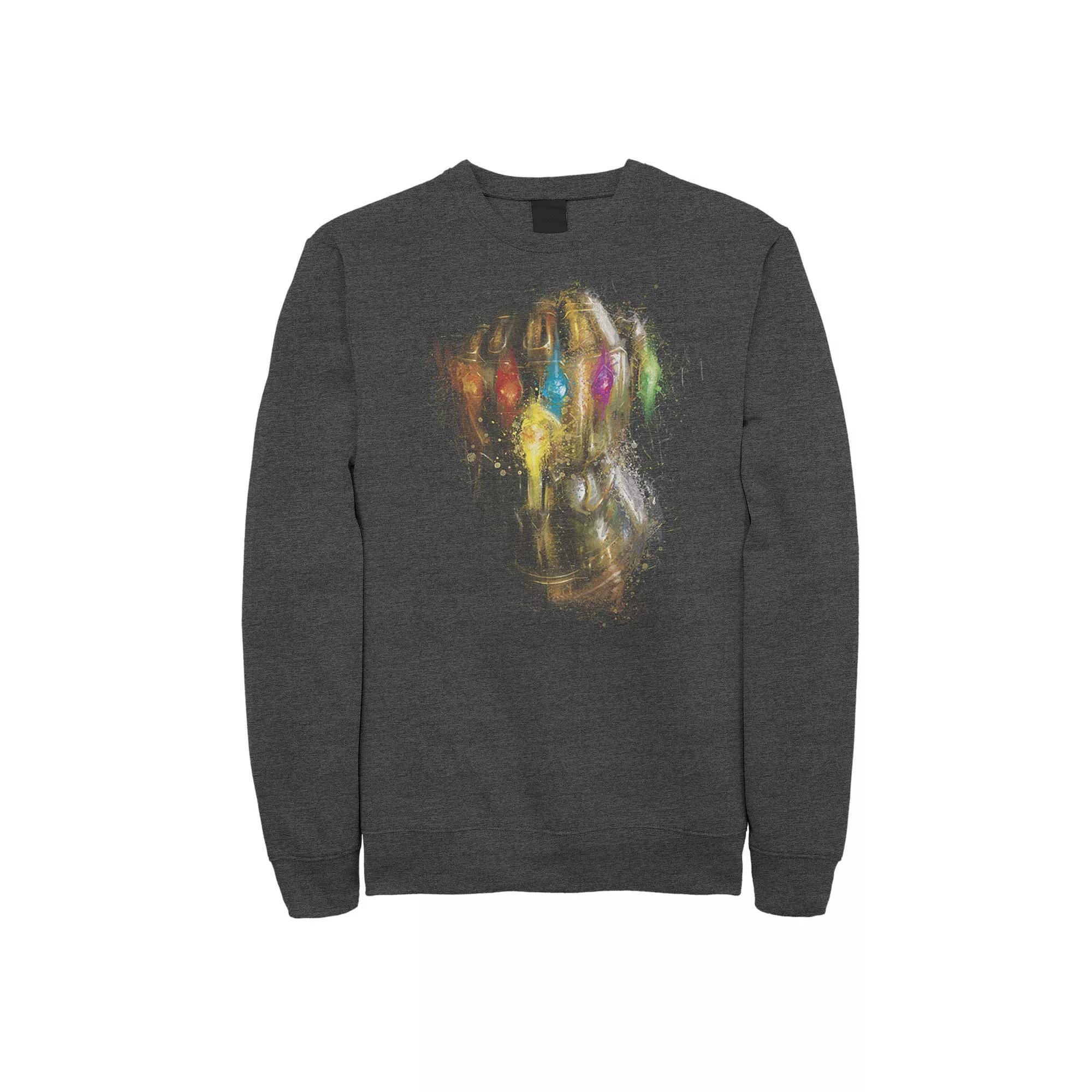 Men's Marvel Avengers Endgame Gauntlet Painting Sweatshirt, Size: XL, Grey Heather Product Image