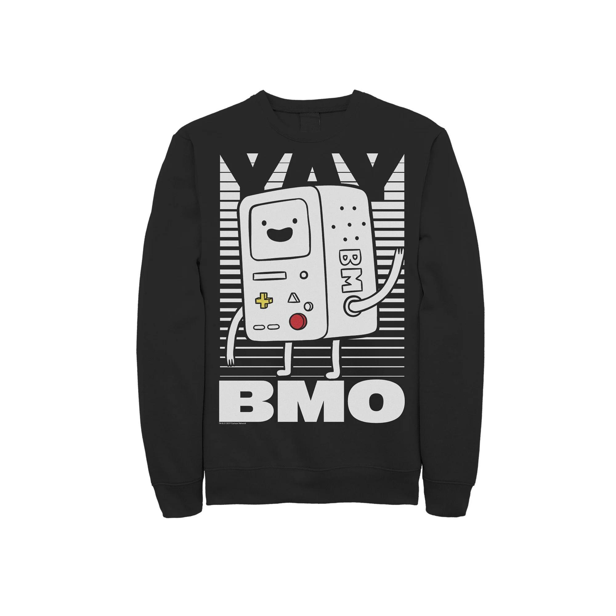 Mens Cartoon Network Adventure Time BMO Wave YAY Halftone Fade Sweatshirt Product Image