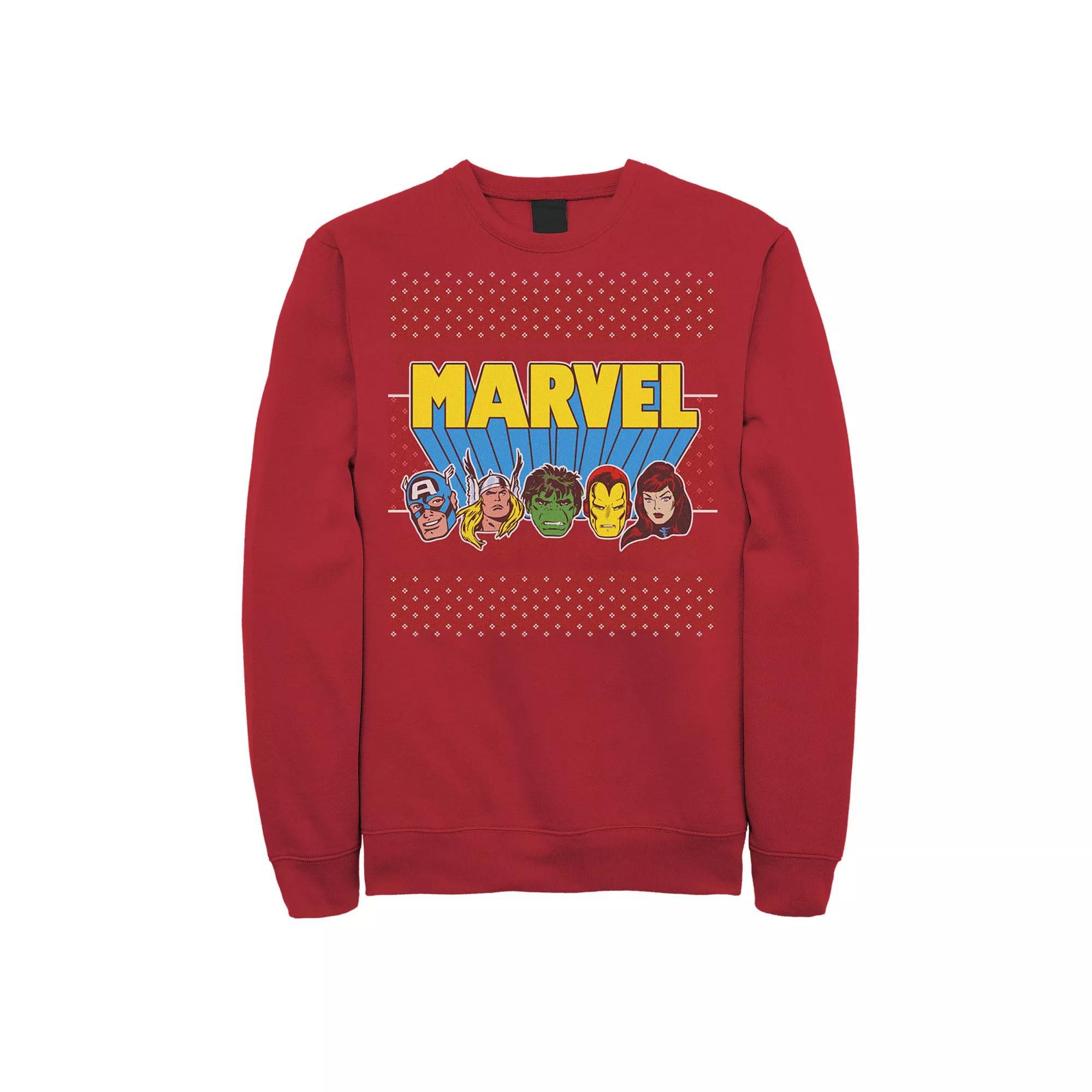 Men's Marvel Avengers Classic Ugly Christmas Sweatshirt, Size: Medium, Red Product Image