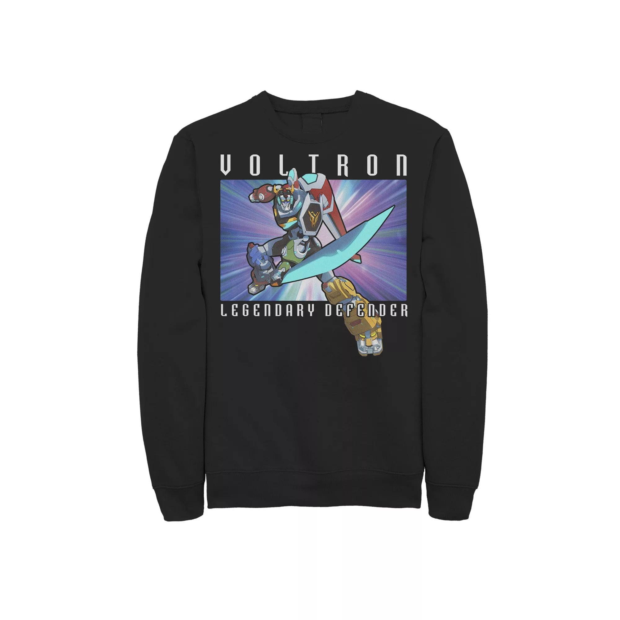 Men's Voltron: Legendary Defender Voltron Action Pose Long Sleeve Fleece, Size: XXL, Black Product Image