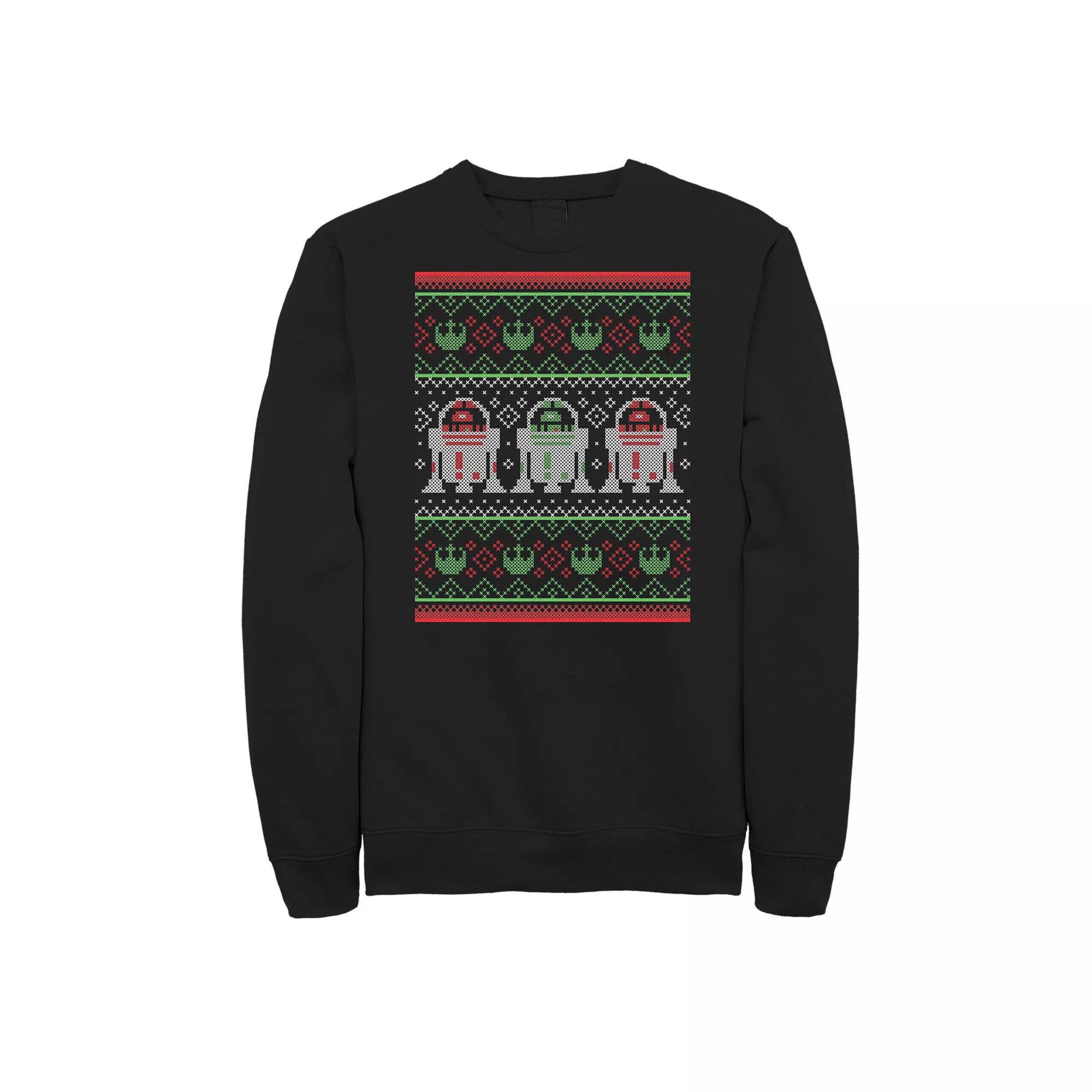 Men's Star Wars R2-D2 Ugly Christmas Sweater Rebel Sweatshirt, Size: XXL, Black Product Image