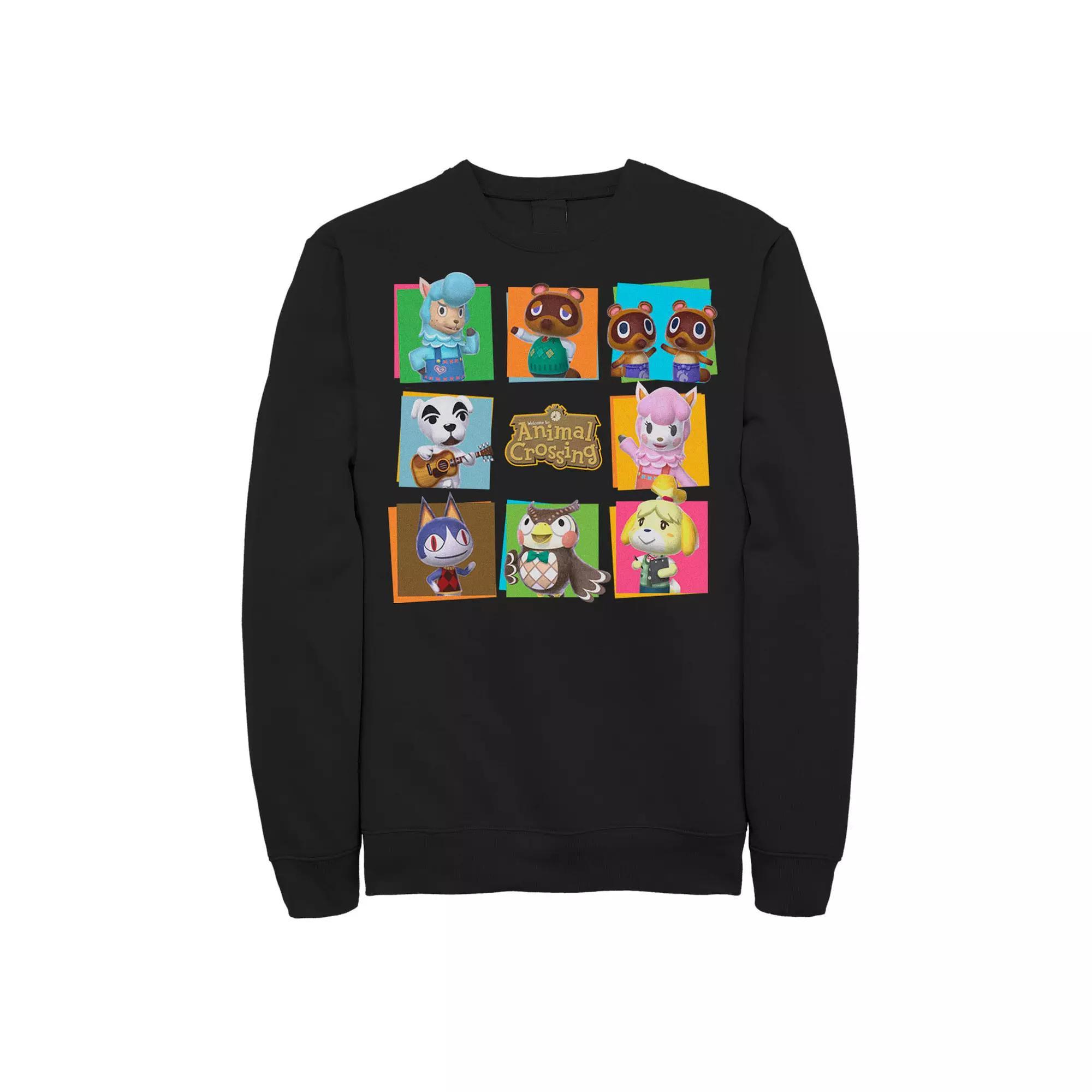 Big & Tall Animal Crossing Characters Boxes Fleece Sweatshirt, Men's, Size: 3XL Tall, Black Product Image