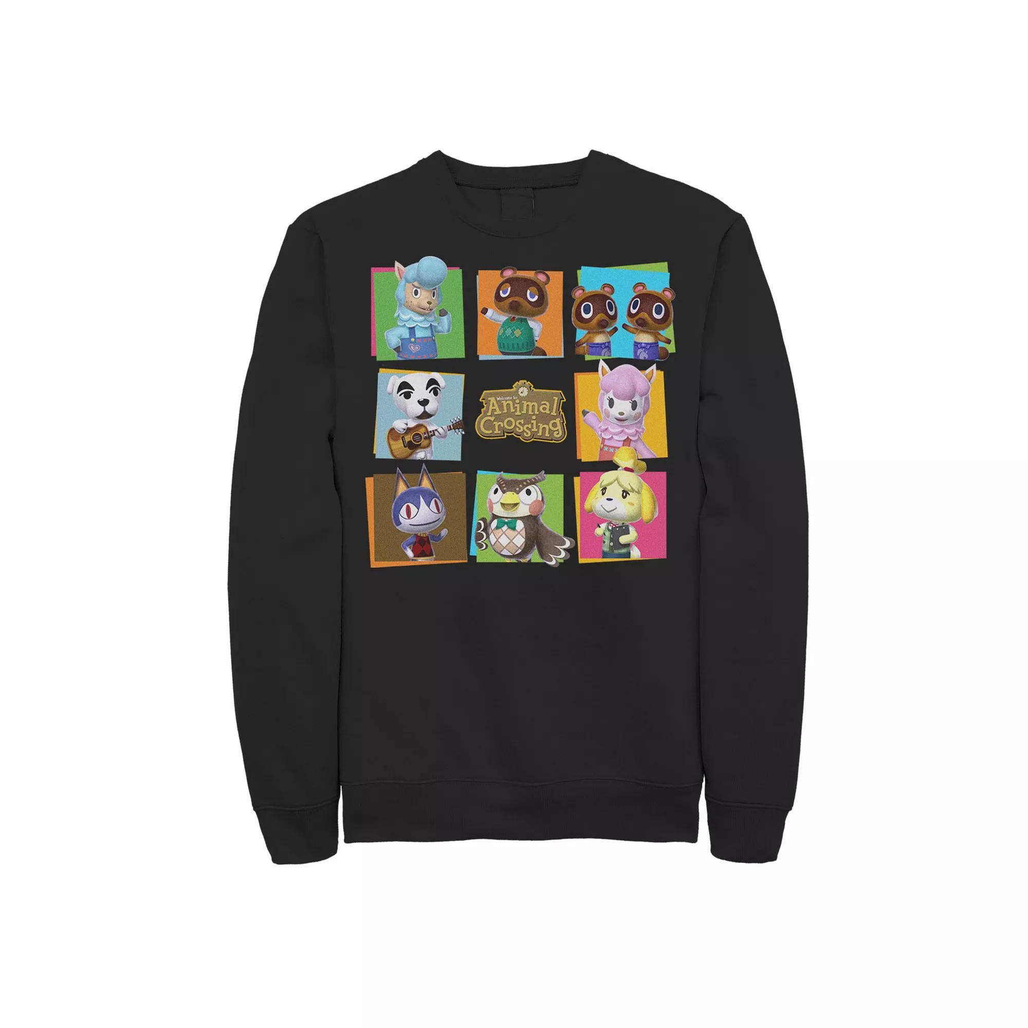 Big & Tall Animal Crossing Characters Boxes Fleece Sweatshirt, Men's, Size: 3XL Tall, Black Product Image