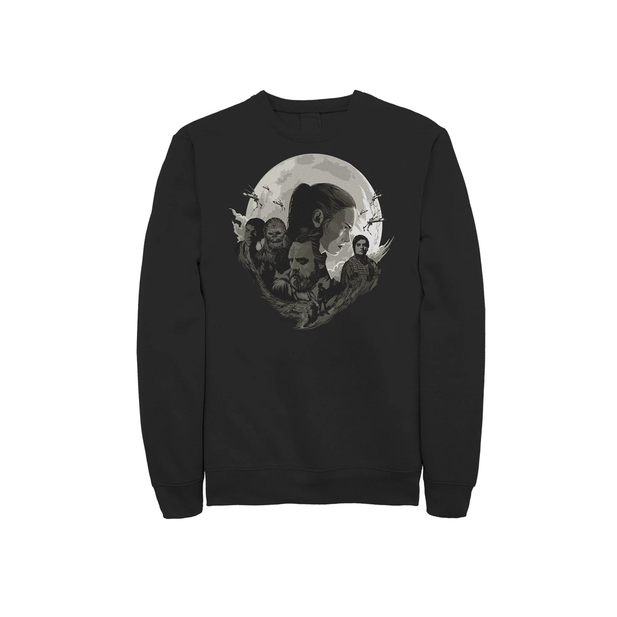 Men's Star Wars Last Jedi Rebels Moon Sweatshirt, Size: Large, Black Product Image