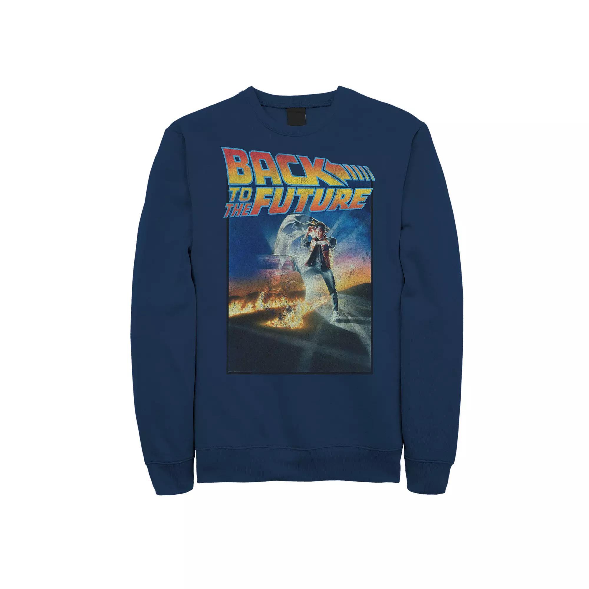 Big & Tall Back To The Future Classic Poster Sweatshirt, Mens Blue Product Image