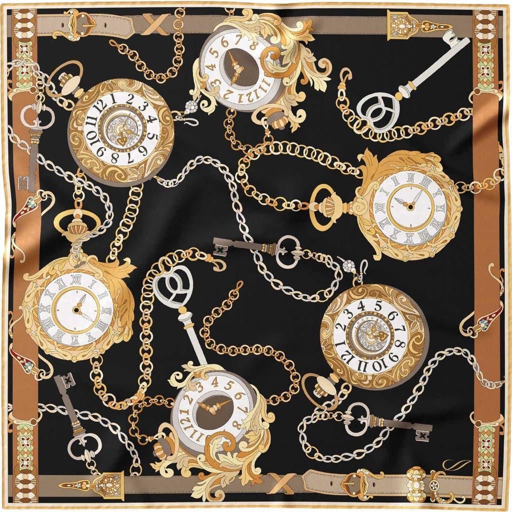 Elizabetta Like Clockwork - Silk Pocket Square for Men in Navy at Nordstrom Product Image