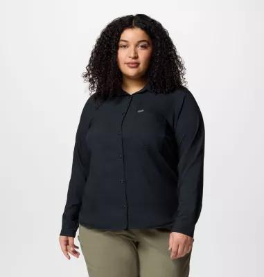 Plus Size Columbia Anytime Lite Button-Front Shirt, Women's, Size: 1XL, Alpenglow Product Image