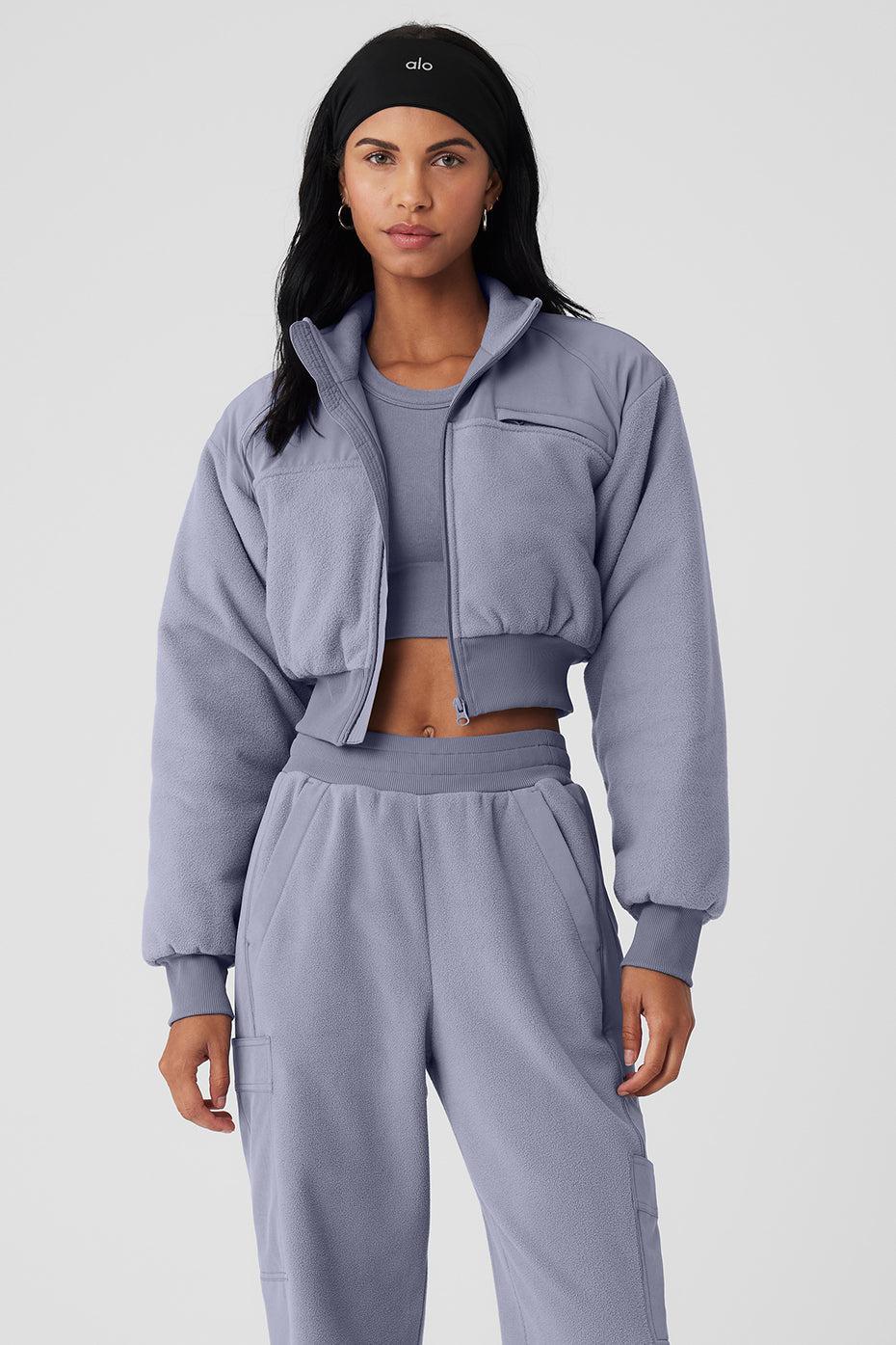 Polar Fleece Cropped Wintry Mix Jacket - Fog Product Image
