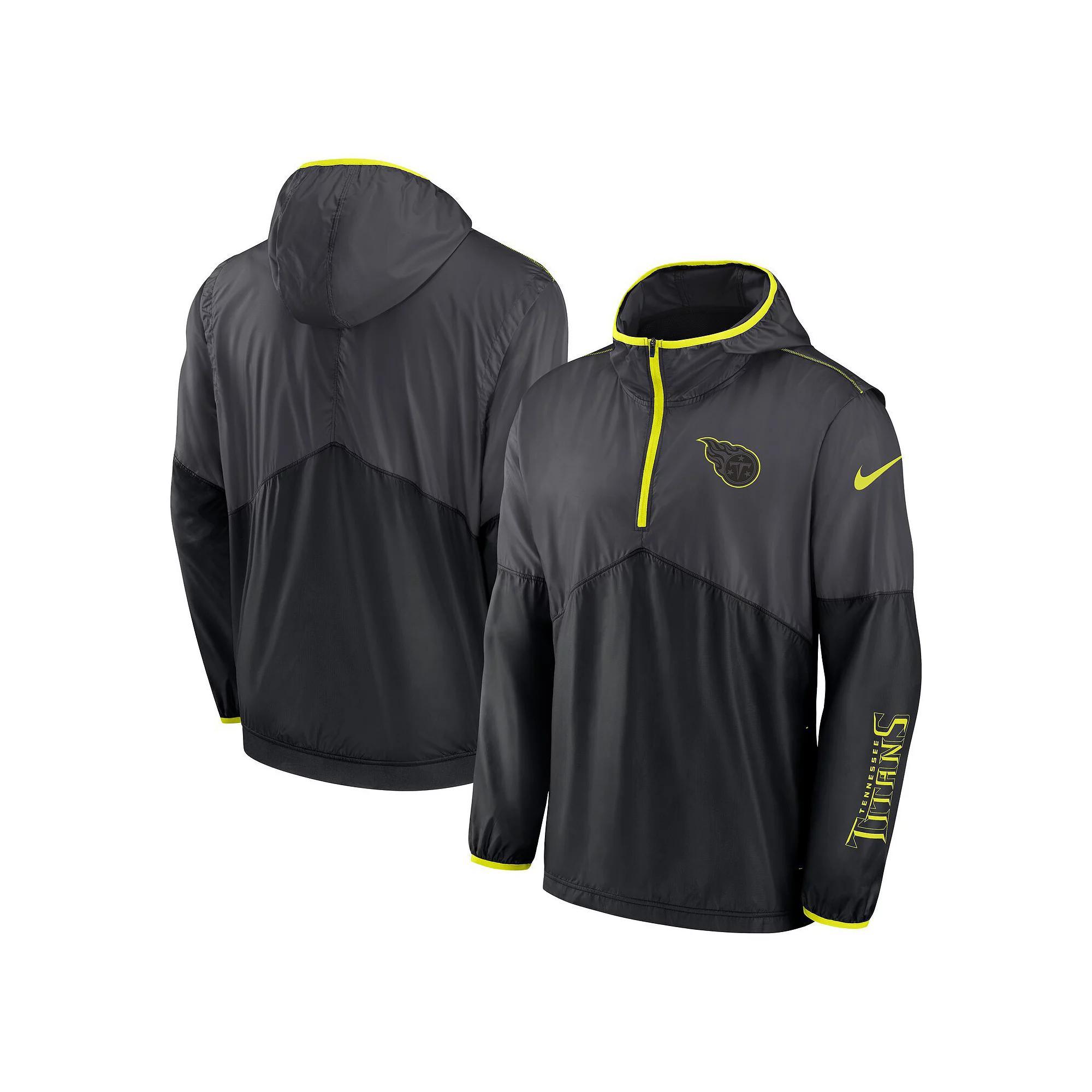 Men's Nike  Anthracite Tennessee Titans Volt Hoodie Half-Zip Jacket, Size: Large, Grey Product Image