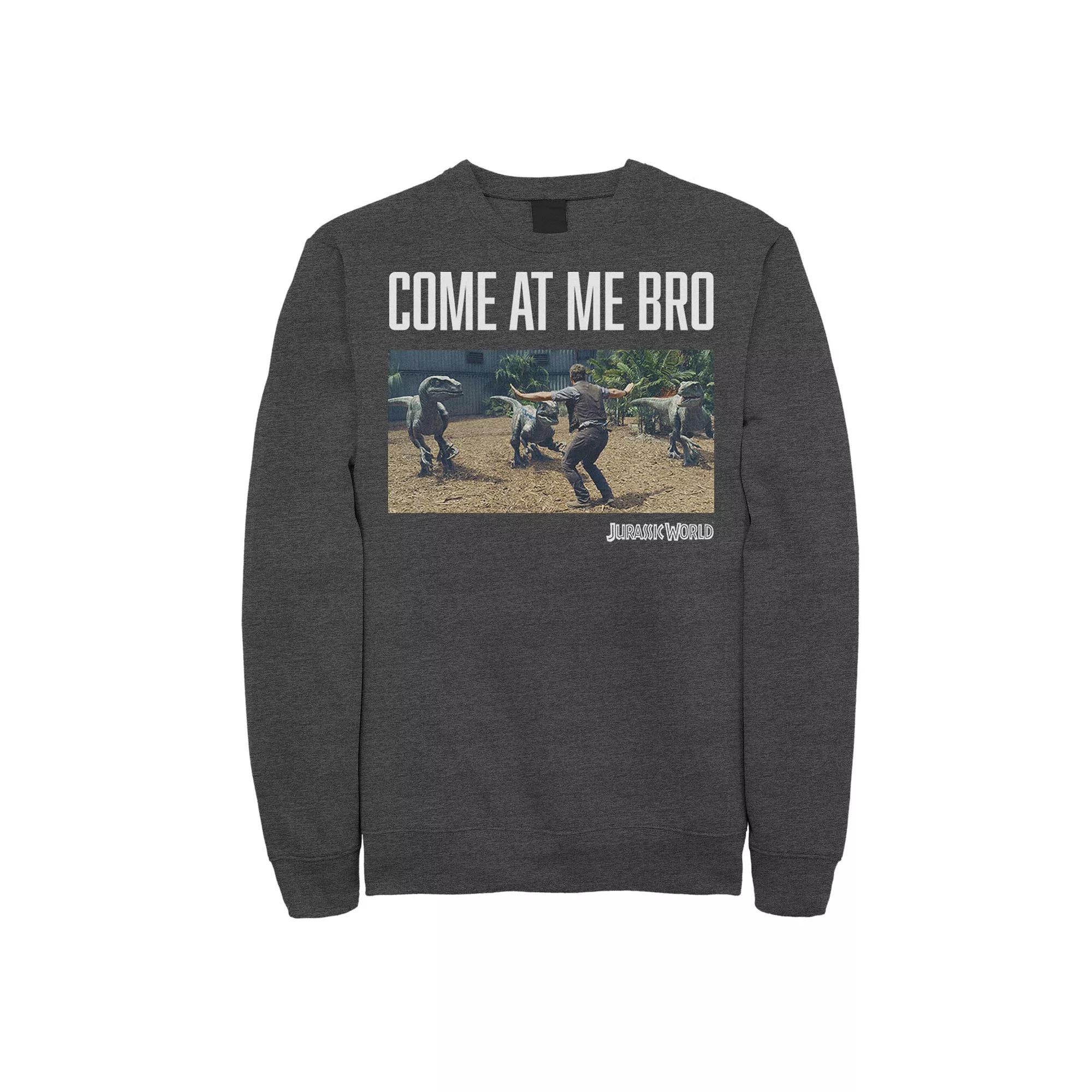 Men's Jurassic World Come At Me Bro Movie Still Graphic Fleece Pullover, Size: 3XL, Blue Product Image