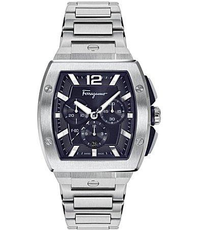 Ferragamo F-80 Tonneau Stainless Steel Chronograph Watch, 41.8mm Product Image
