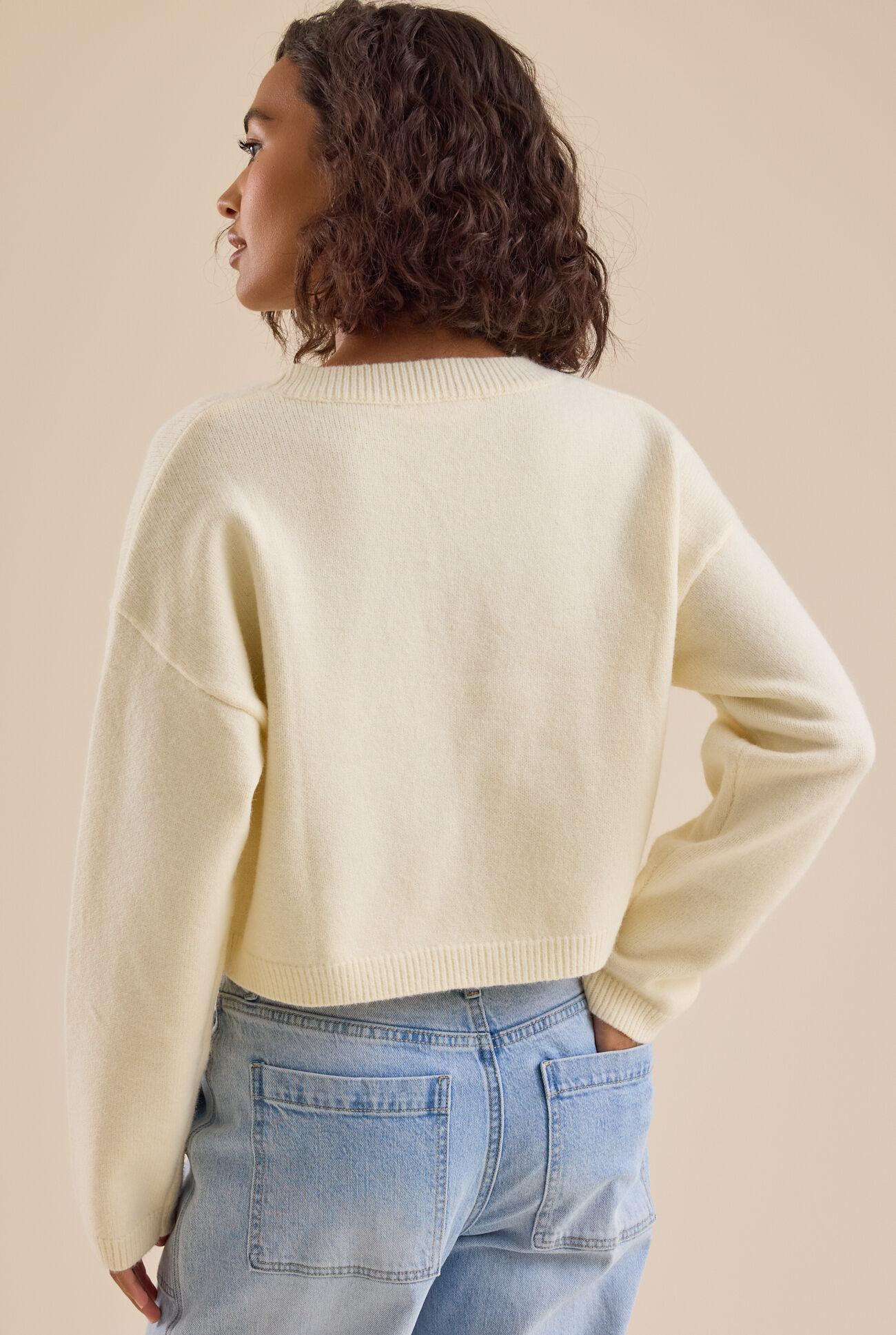 Cherish Beaded Martini Cropped Sweater Product Image