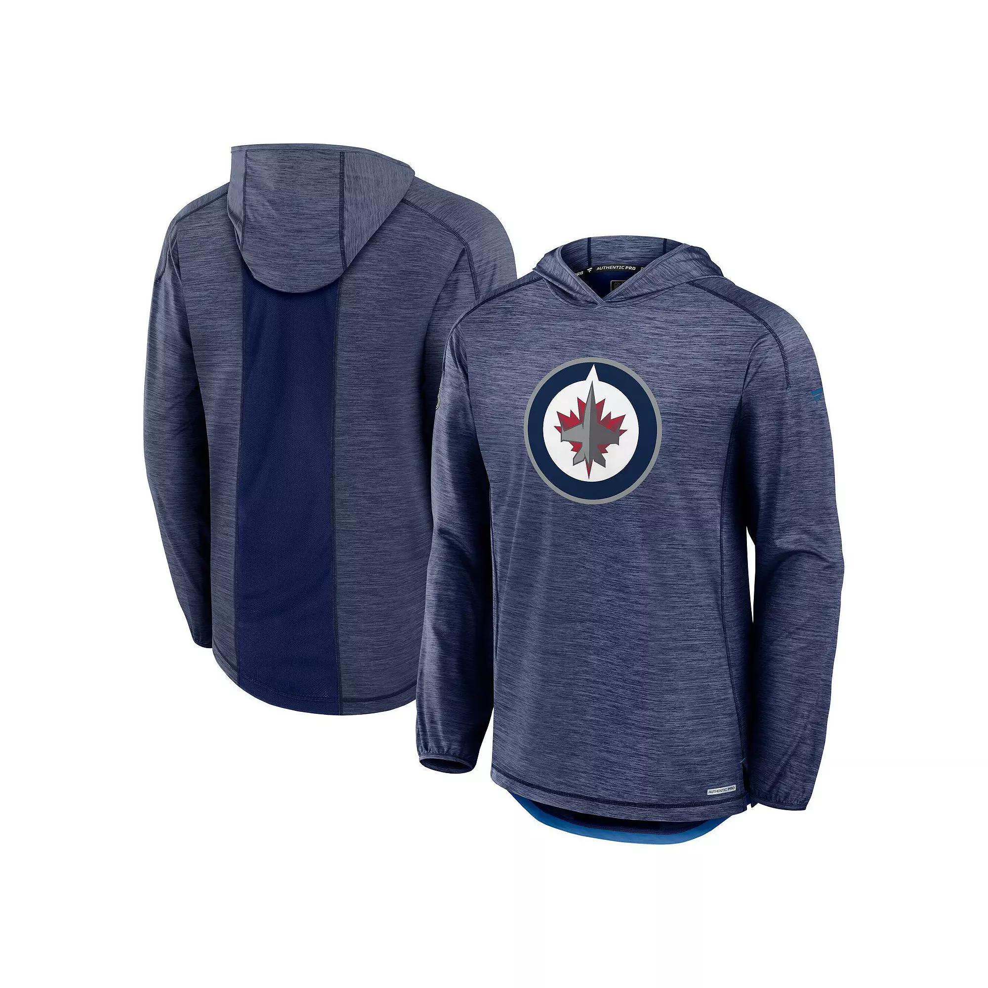 Men's Fanatics  Navy Winnipeg Jets Authentic Pro Rink Lightweight Pullover Hoodie, Size: XL, Jts Blue Product Image