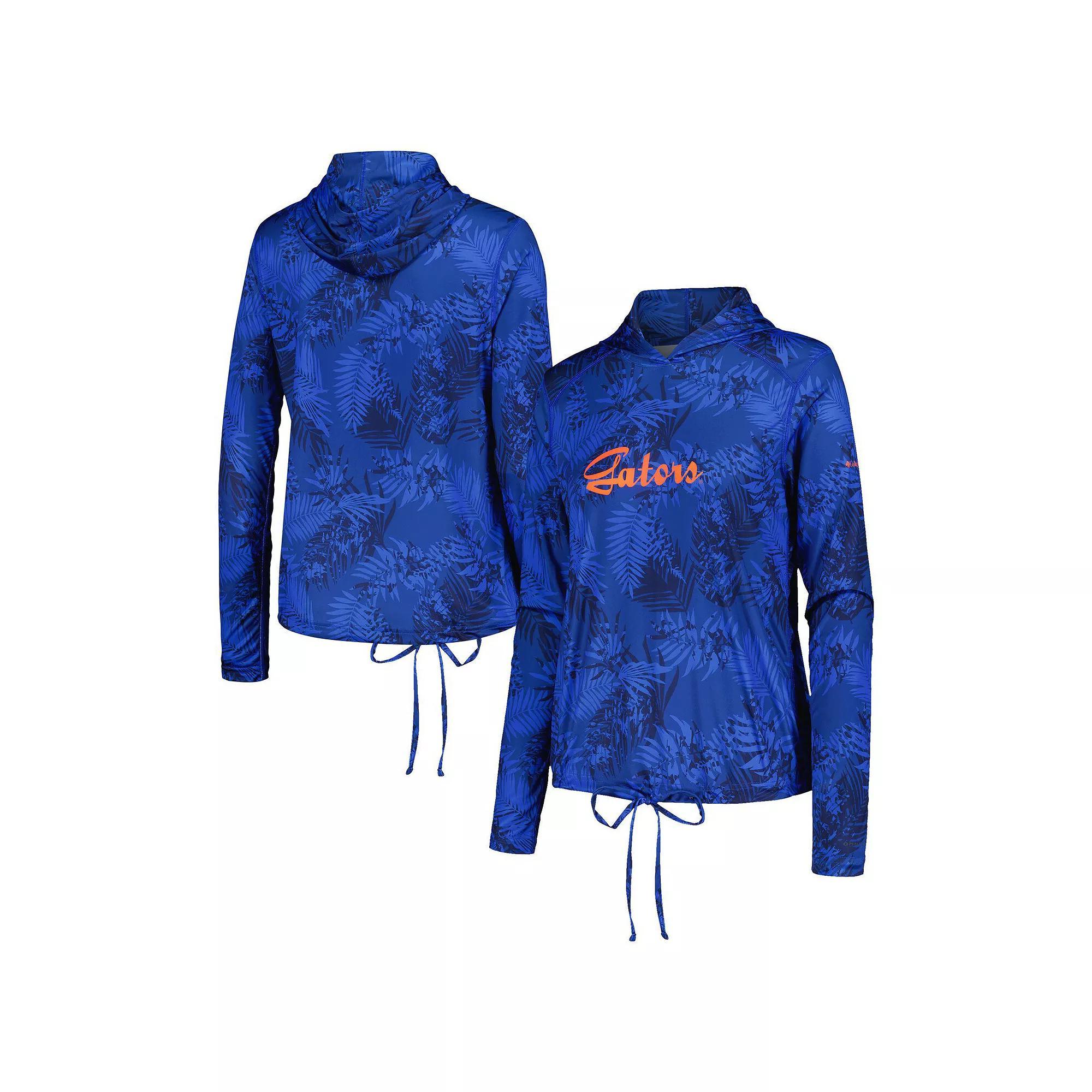 Women's Columbia  Royal Florida Gators Summerdry Printed Long Sleeve Hoodie T-Shirt, Size: Large, Blue Product Image