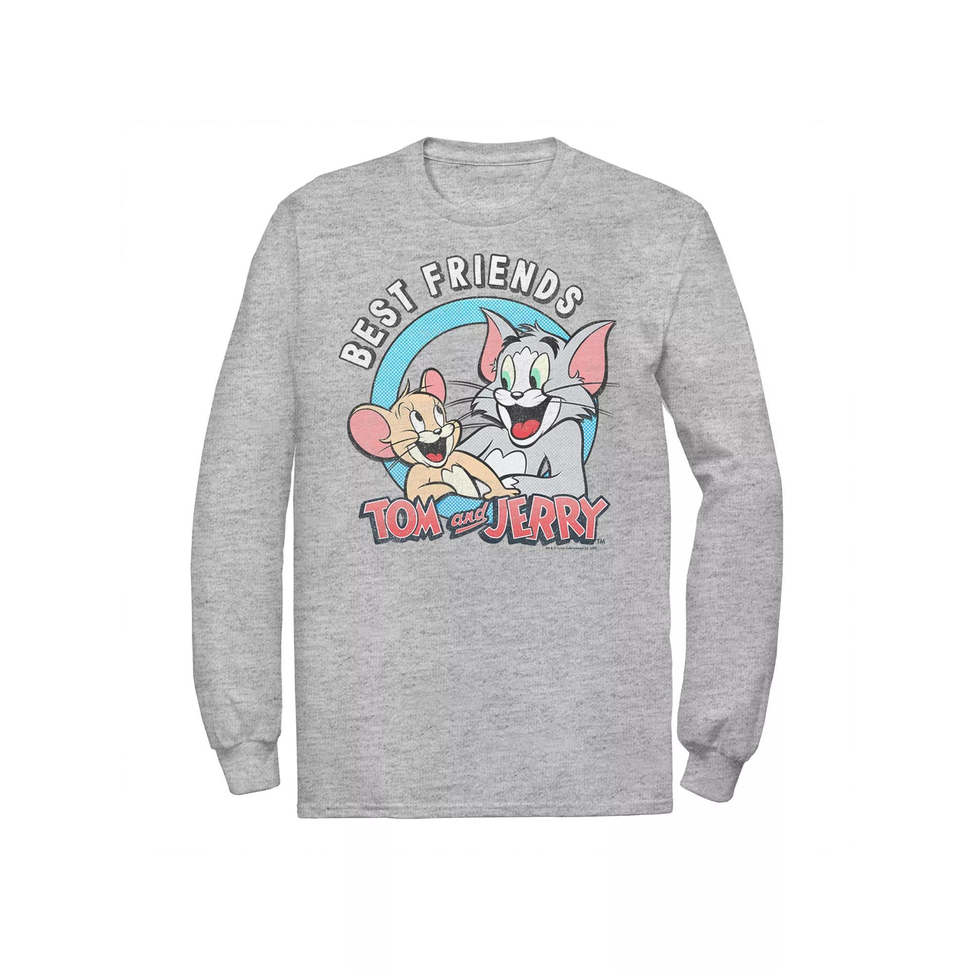 Mens Tom And Jerry Best Friends Portrait Tee, Men's, Size: Medium, Athletic Grey Product Image